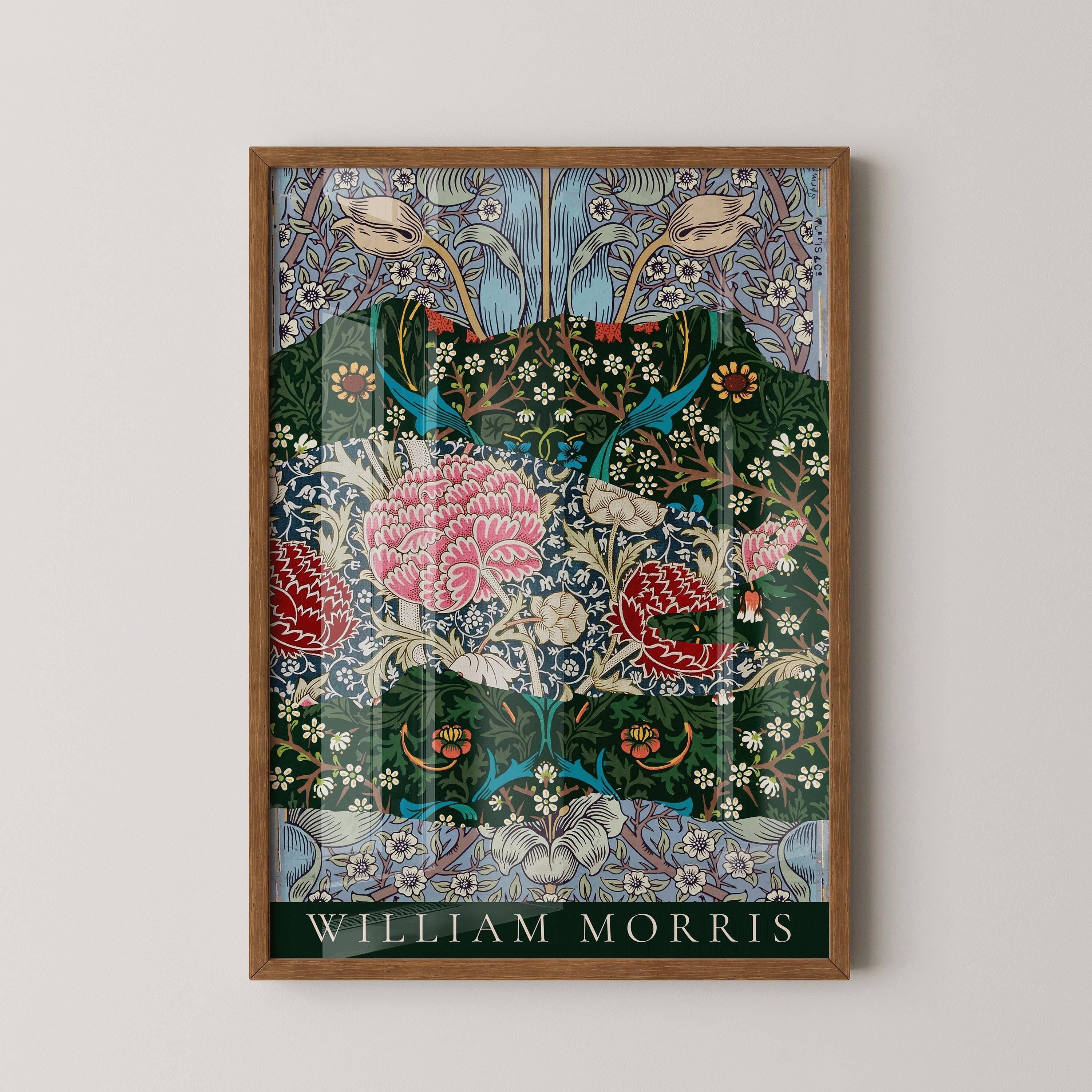 William Morris Poster - 'Strips' PRINT | Vintage Botanical Pattern Poster