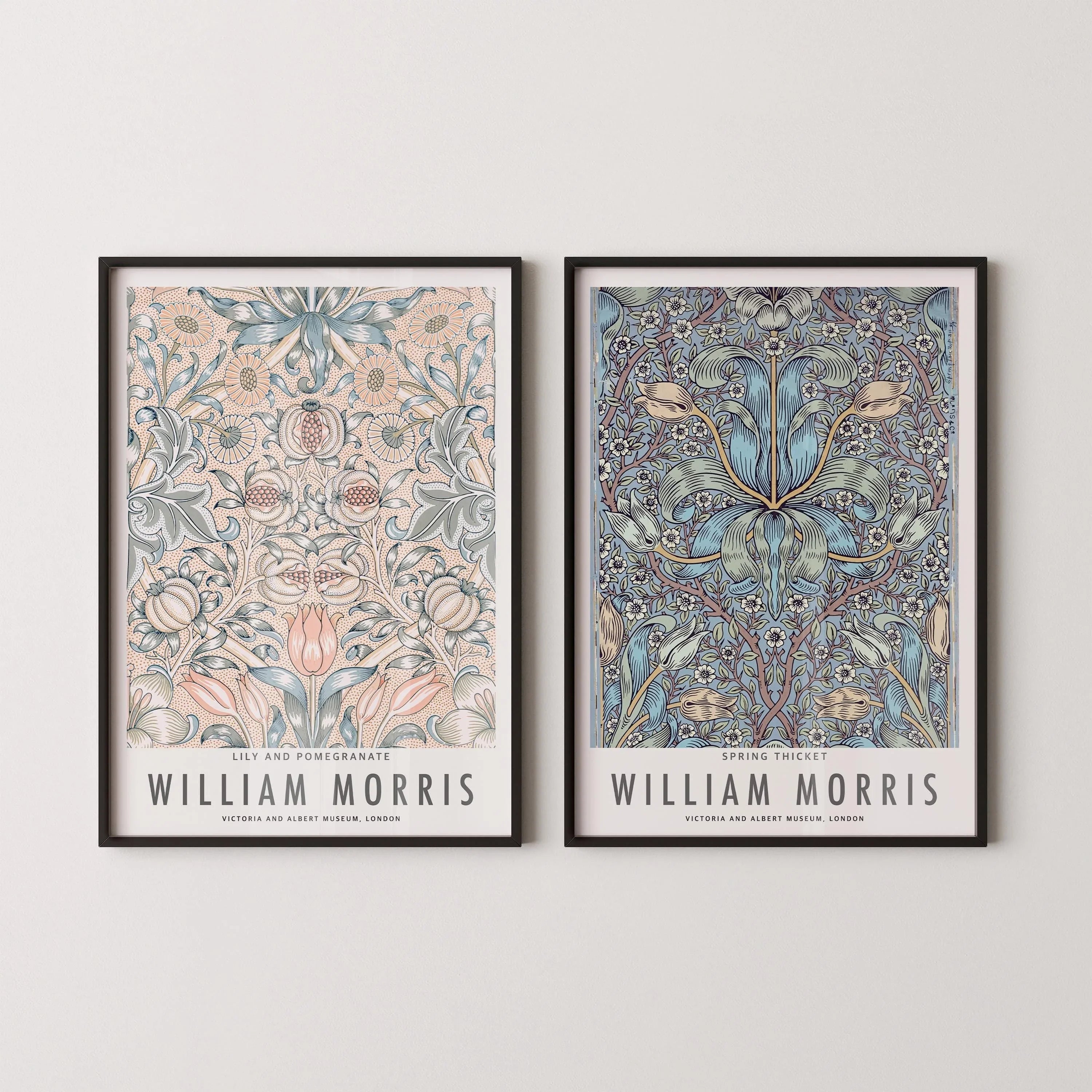 William Morris Prints: Botanical Art, Spring Thicket & Lily (Framed) - 9ArtPrints
