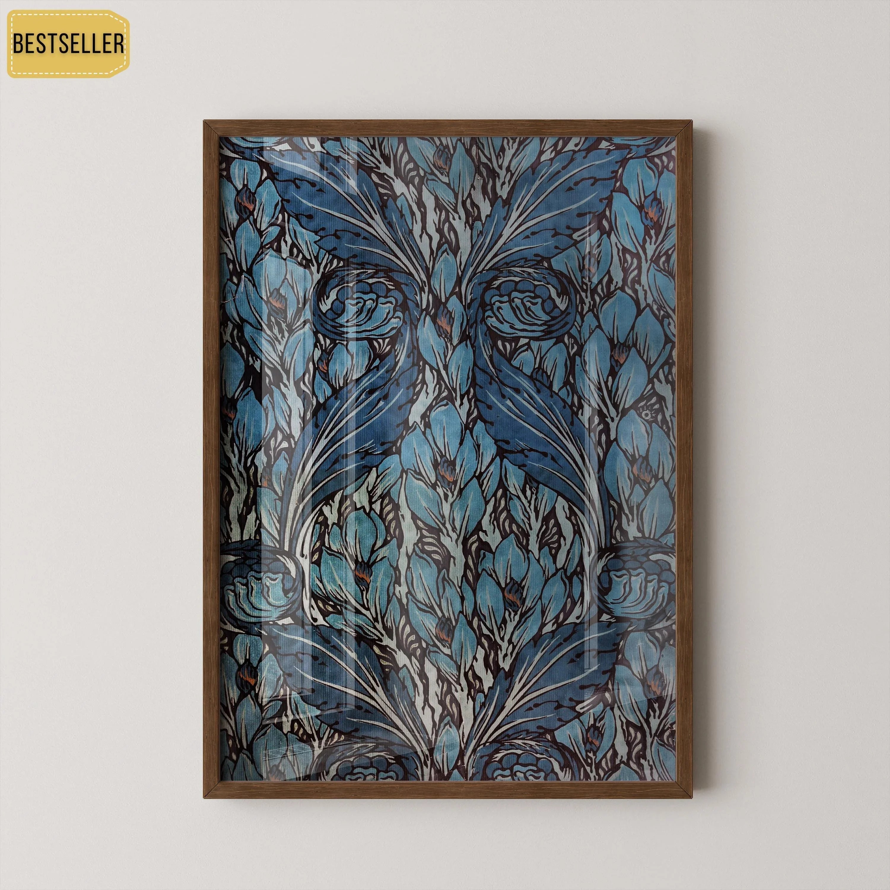 William Morris - Swirling Leaf PRINT | An Exceptionally Elegant Vintage Botanical Pattern Print Art Poster (available framed) - 9ArtPrints