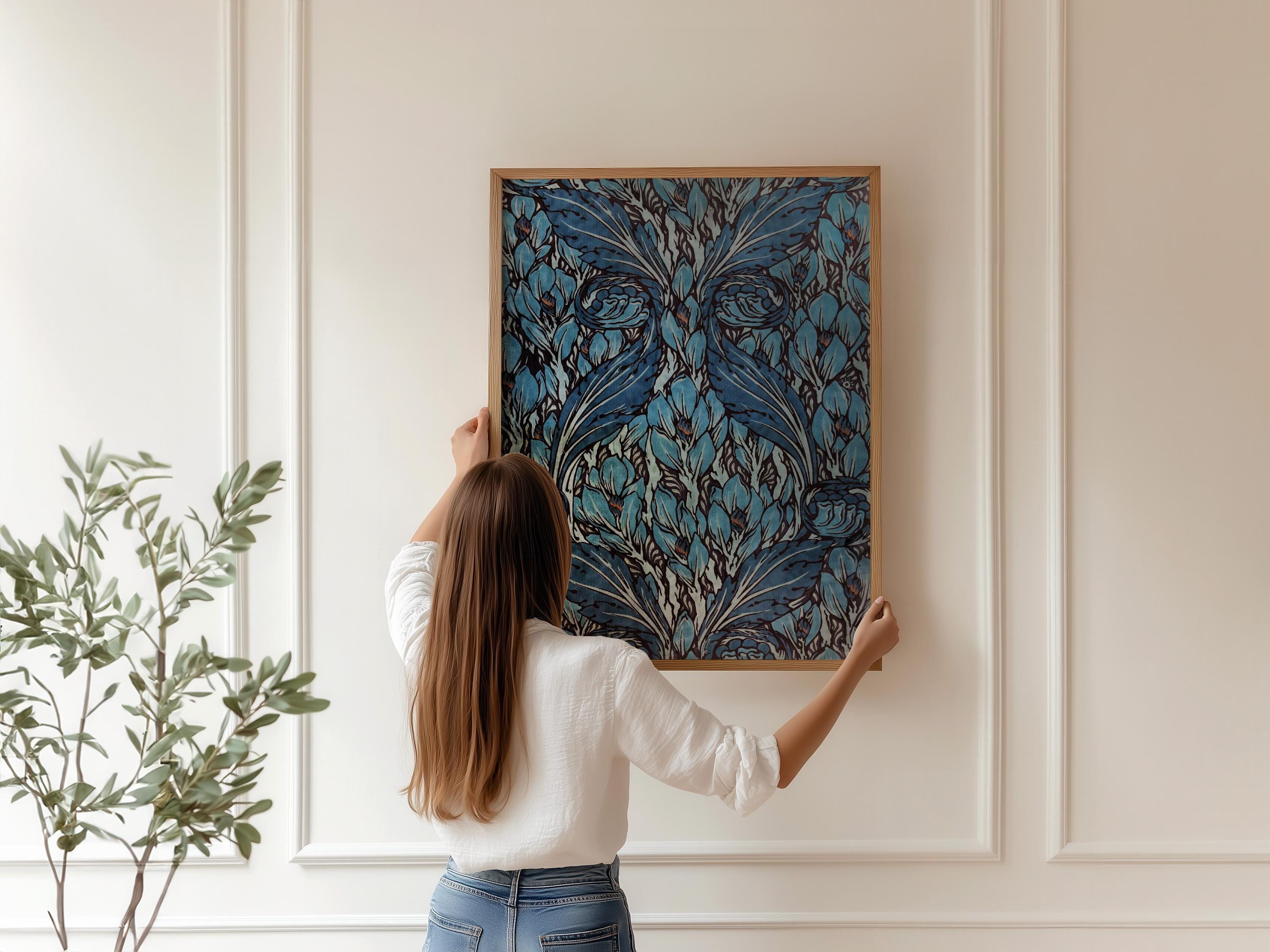 William Morris - Swirling Leaf PRINT | An Exceptionally Elegant Vintage Botanical Pattern Print Art Poster (available framed) - 9ArtPrints