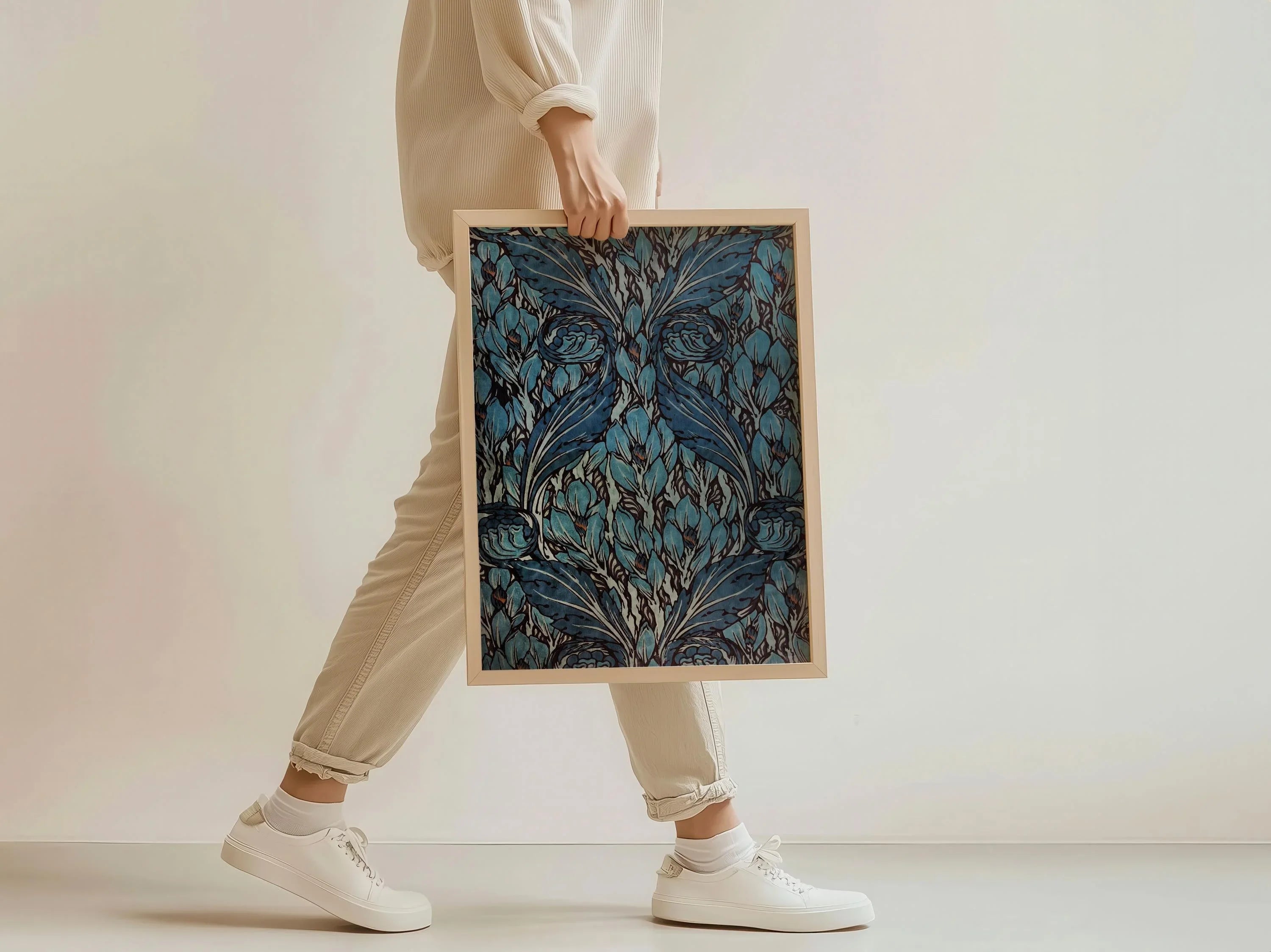 William Morris - Swirling Leaf PRINT | An Exceptionally Elegant Vintage Botanical Pattern Print Art Poster (available framed) - 9ArtPrints