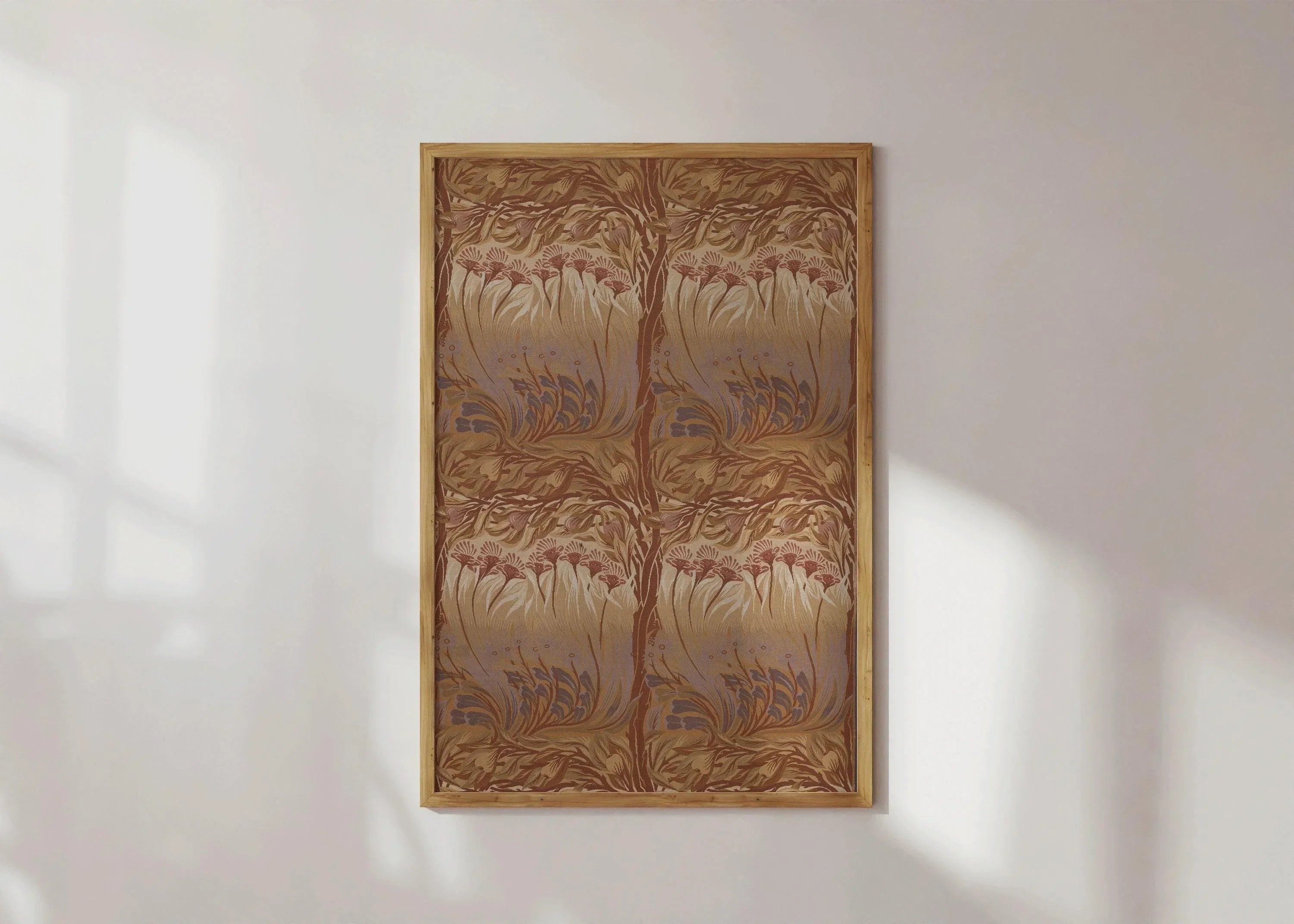 William Morris - The Fig Tree Arthur Heygate Mackmurdo (woven wool) PRINT | Vintage Pattern Print in Brown available framed - 9ArtPrints