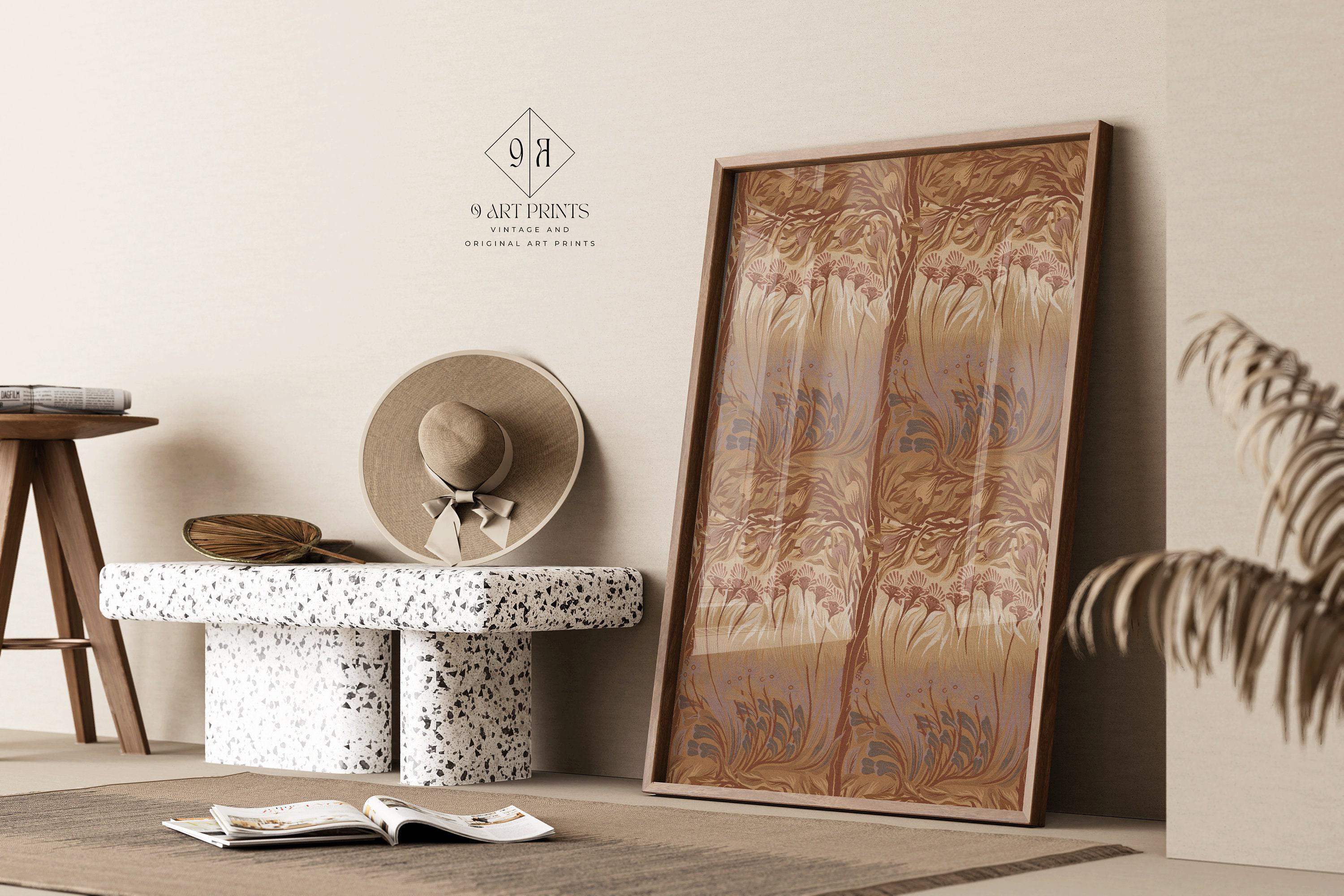 William Morris - The Fig Tree Arthur Heygate Mackmurdo (woven wool) PRINT | Vintage Pattern Print in Brown available framed - 9ArtPrints