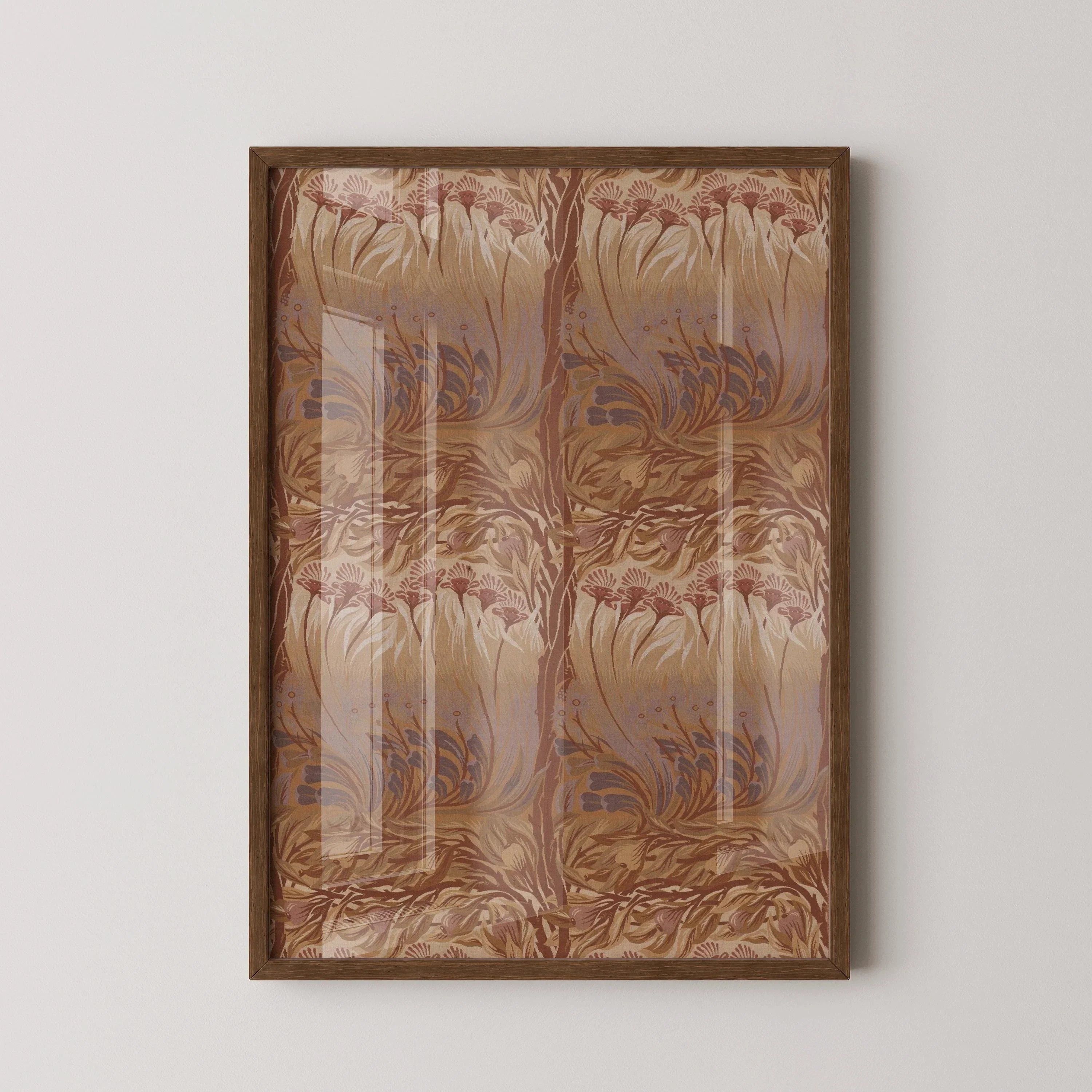 William Morris - The Fig Tree Arthur Heygate Mackmurdo (woven wool) PRINT | Vintage Pattern Print in Brown available framed - 9ArtPrints