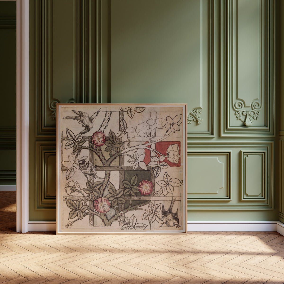 William Morris Trellis Print: Vintage Botanical Floral Art - 9ArtPrints