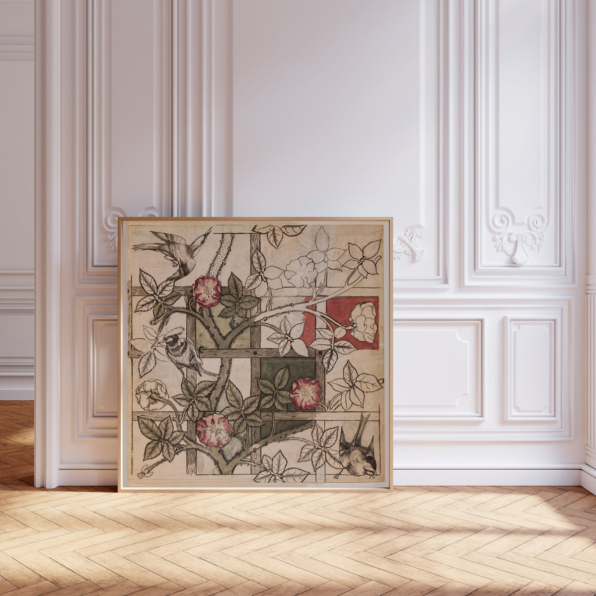 William Morris Trellis Print: Vintage Botanical Floral Art - 9ArtPrints