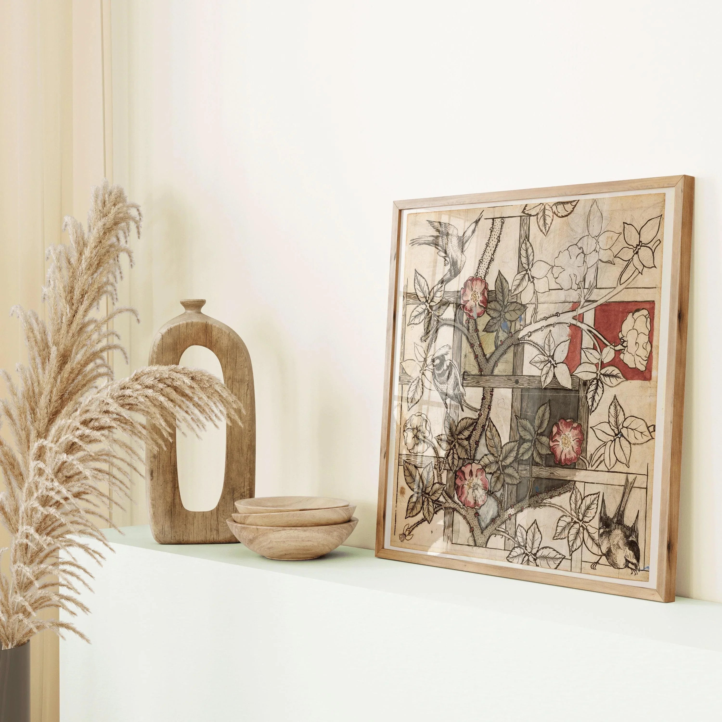 William Morris Trellis Print: Vintage Botanical Floral Art - 9ArtPrints