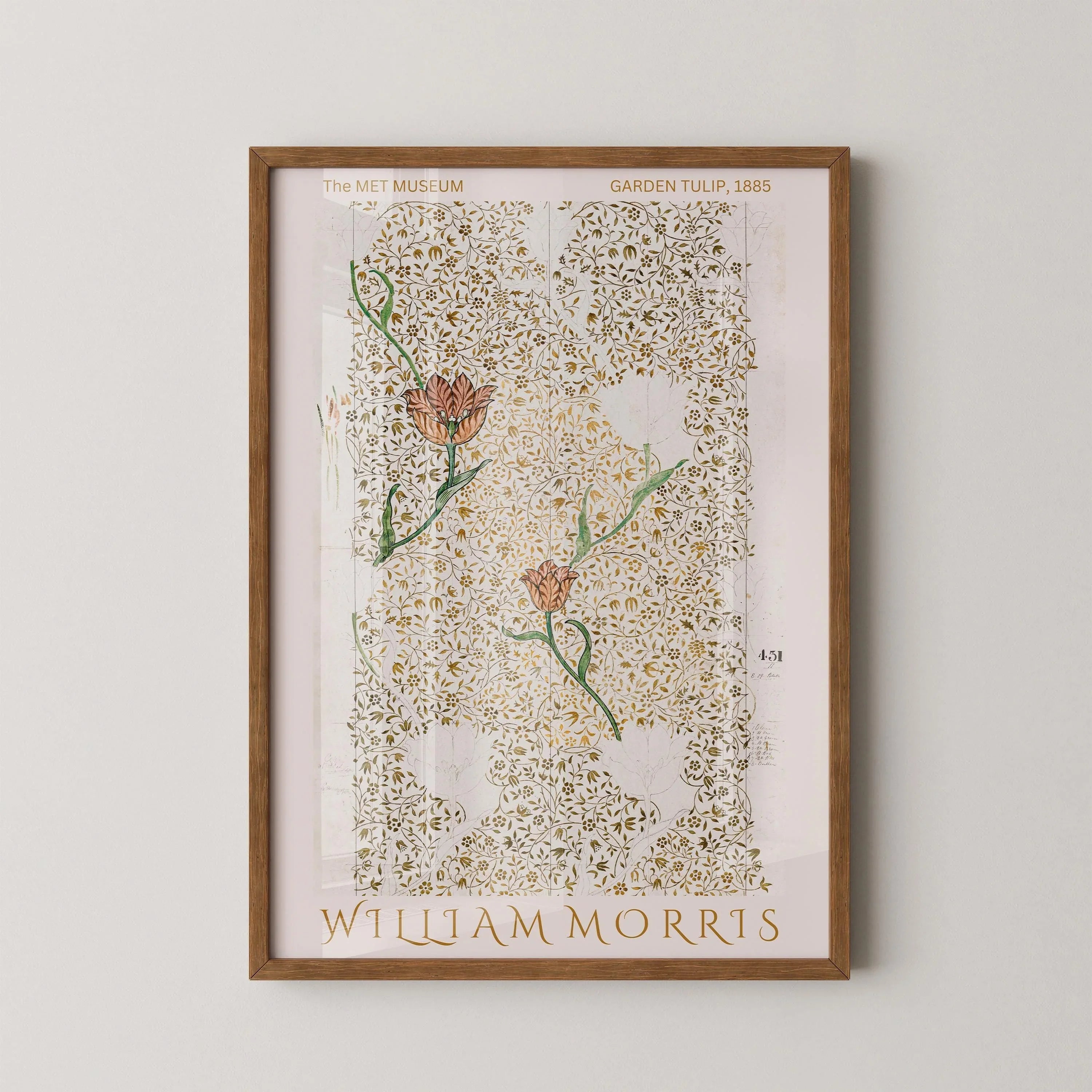 William Morris - Tulip Sketch PRINT | One of Our Most Beautiful Vintage Botanical Pattern Posters