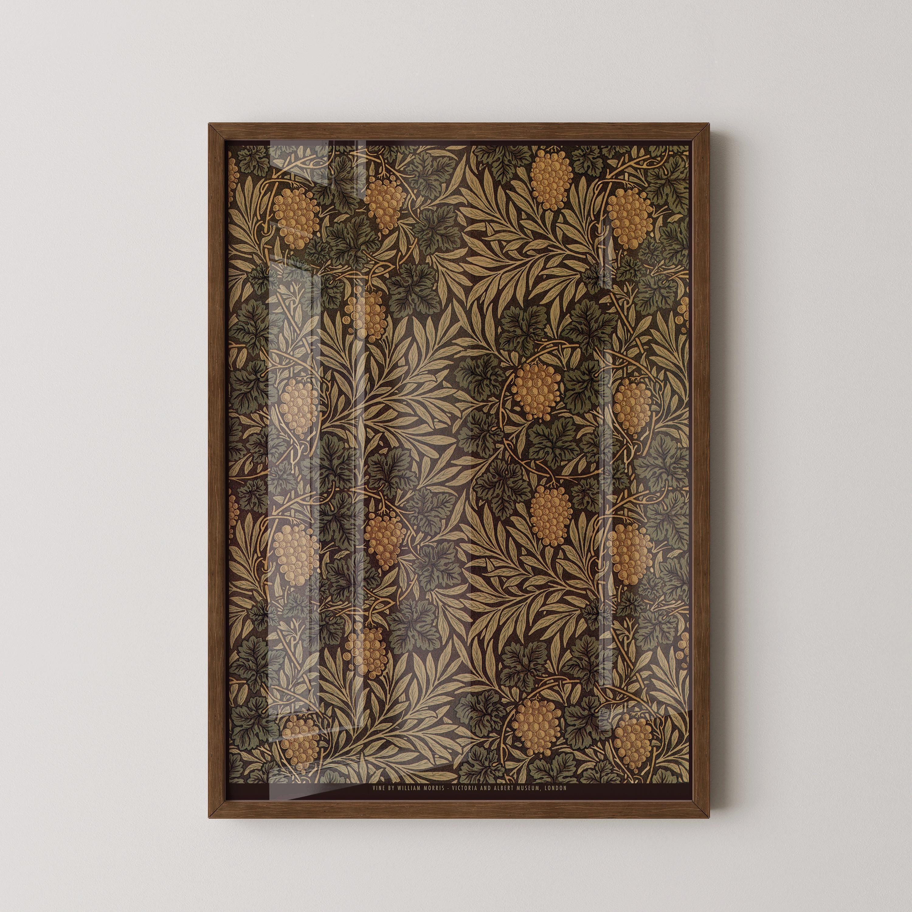 William Morris - Vine PRINT | Vintage Botanical Pattern in Brown