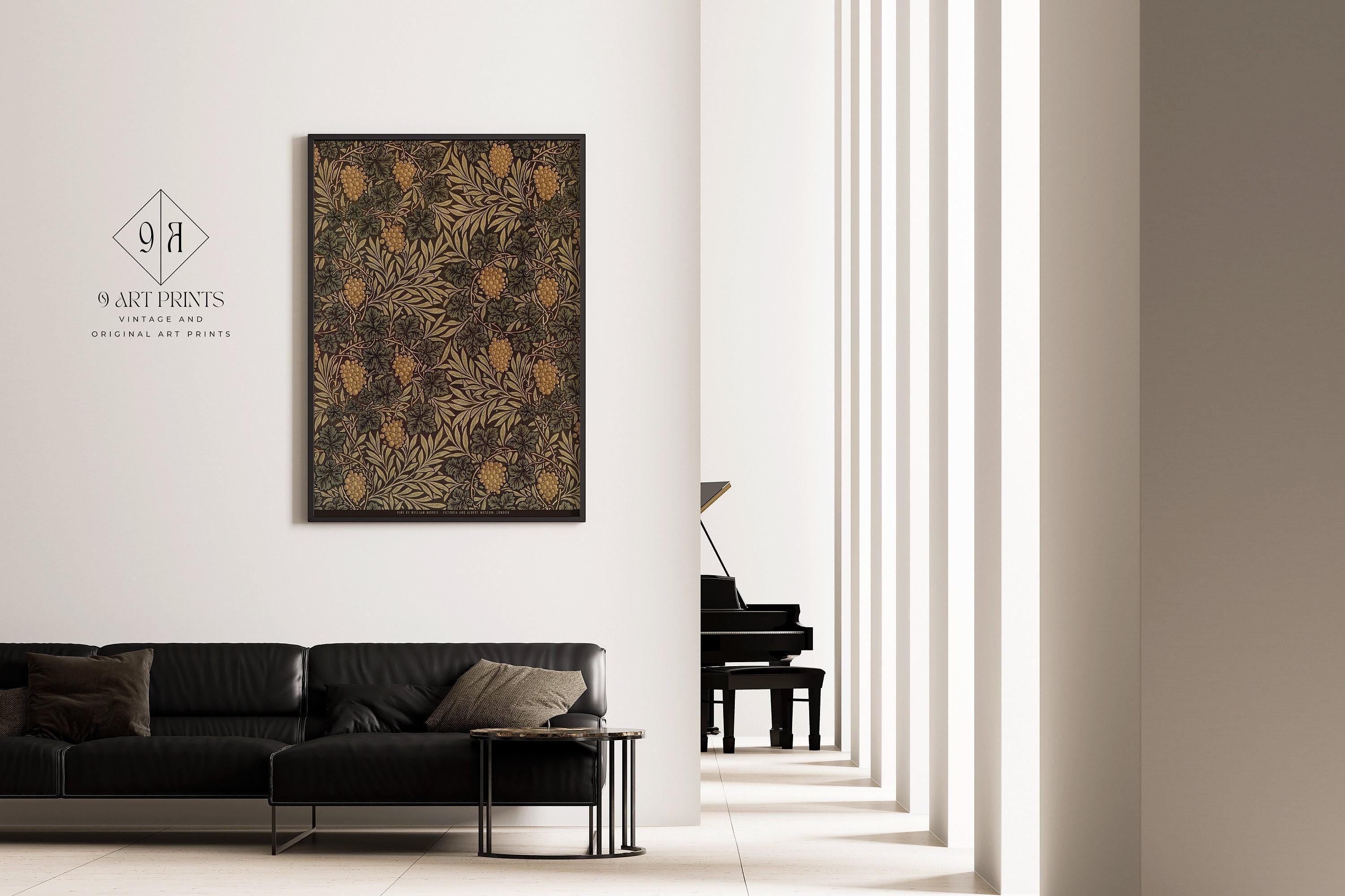 William Morris - Vine PRINT | Vintage Botanical Pattern in Brown