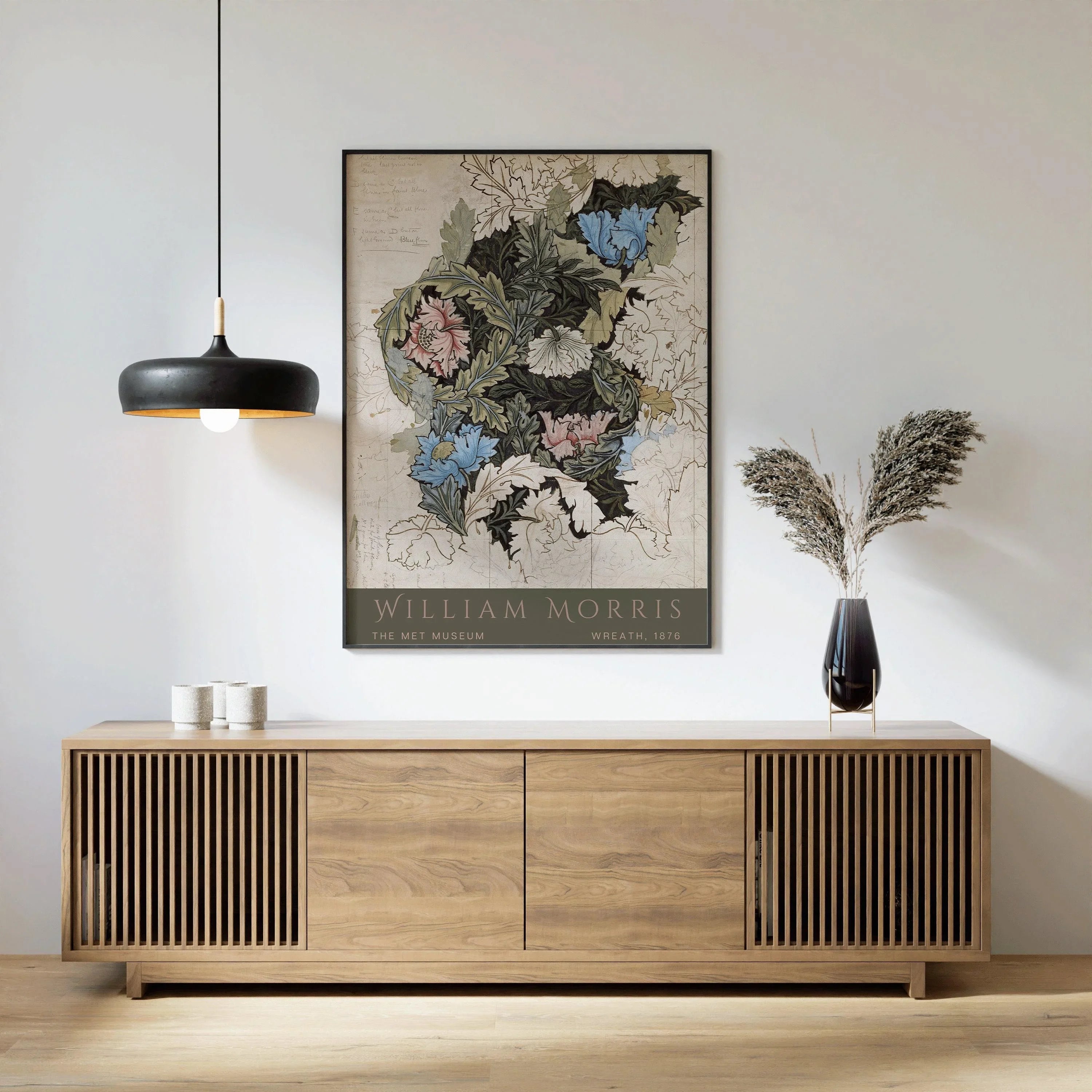 William Morris - Wreath PRINT | Vintage Botanical Pattern Poster