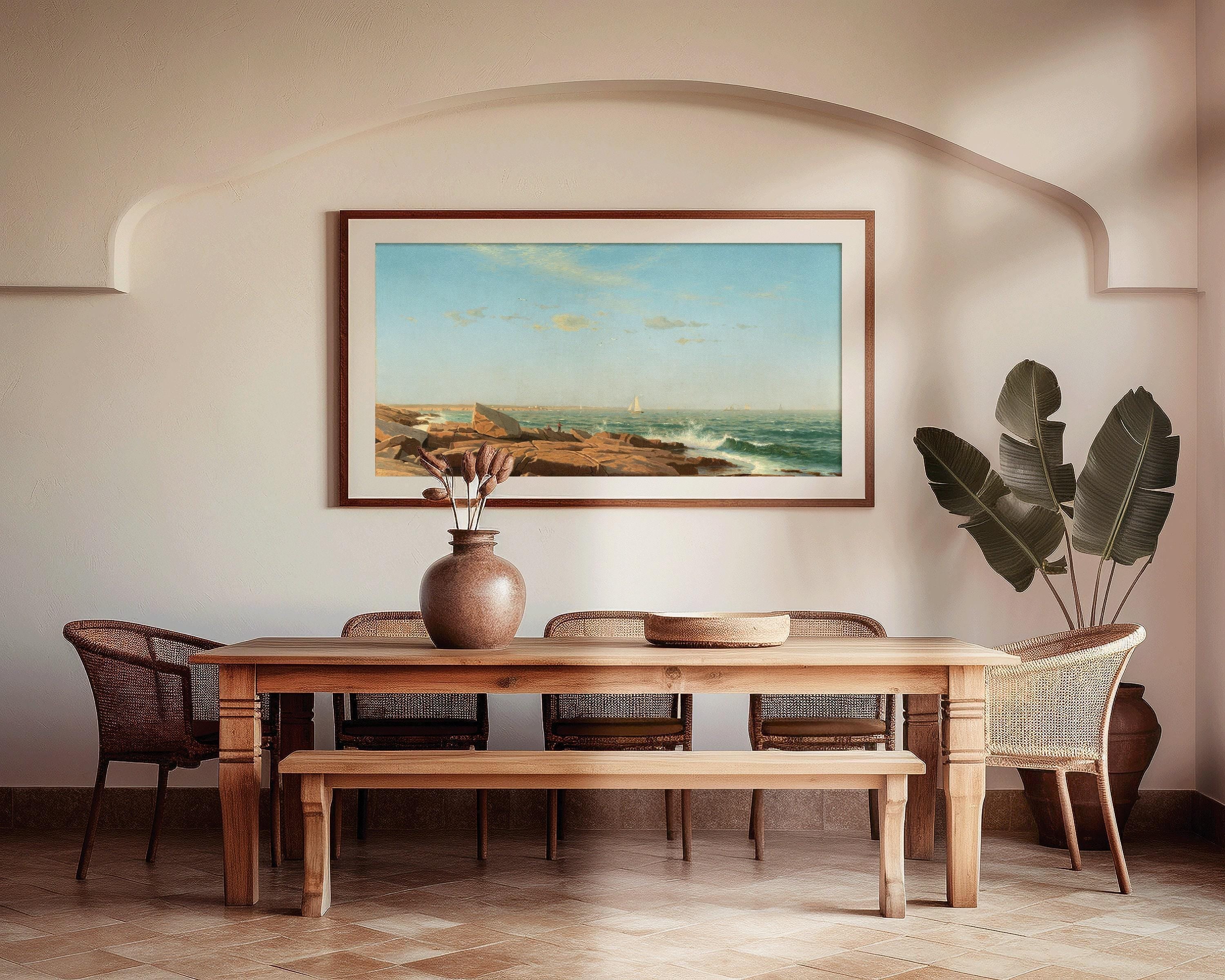William Stanley Haseltine - Narragansett Bay | Wide Panoramic Seascape Art (available handframed or unframed) 2x1 - 9ArtPrints