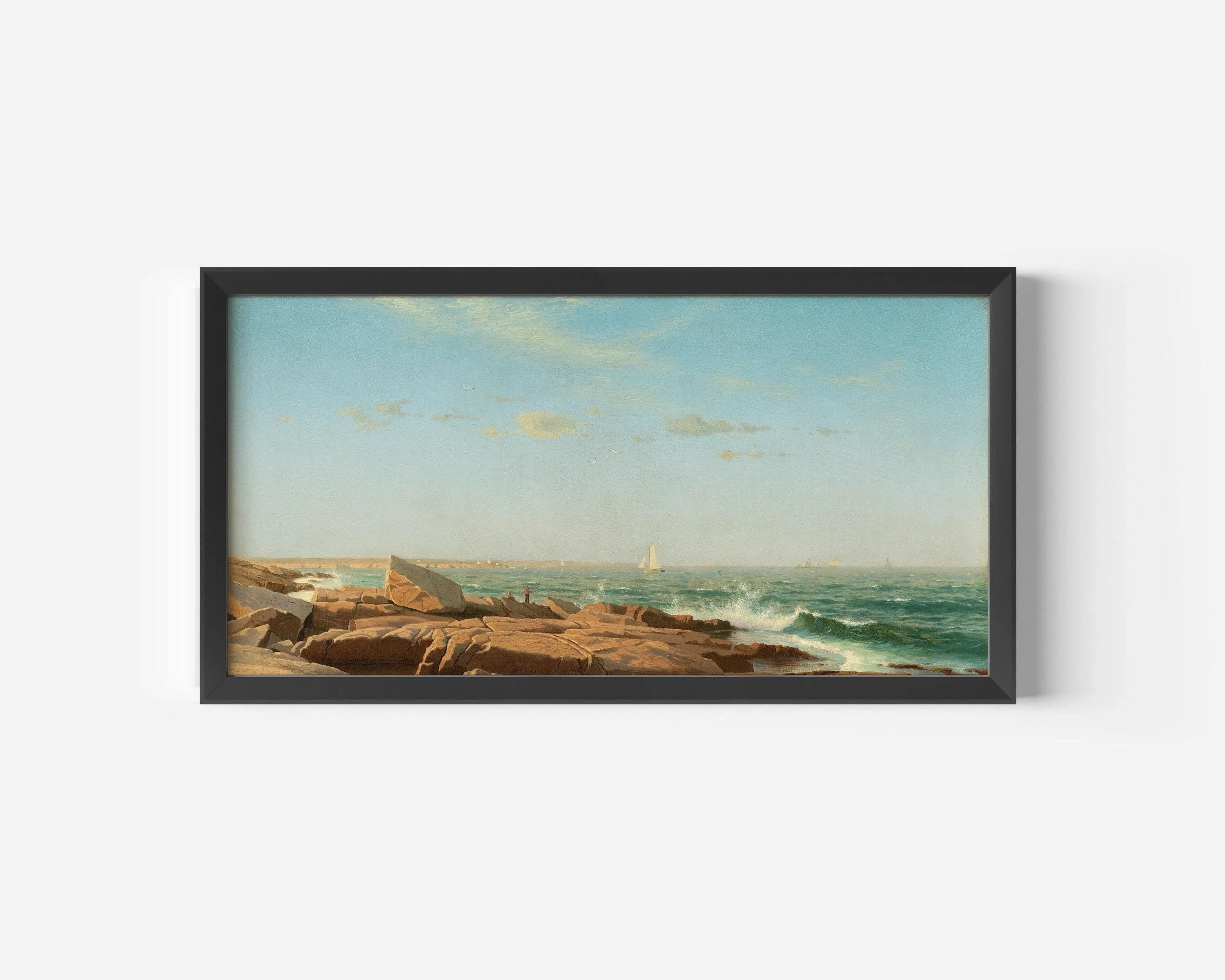 William Stanley Haseltine - Narragansett Bay | Wide Panoramic Seascape Art (available handframed or unframed) 2x1 - 9ArtPrints