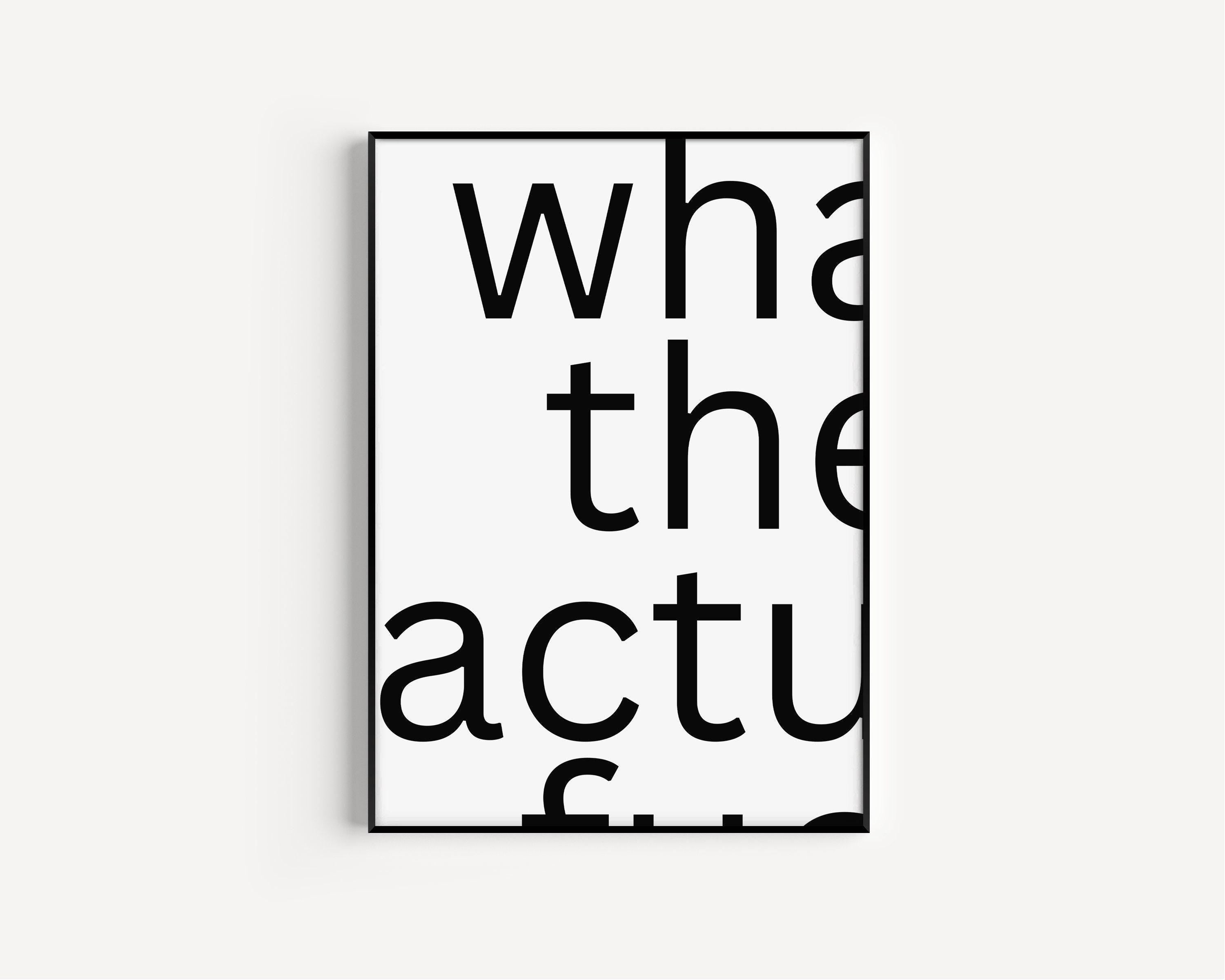 WTAF - Funny Typography Poster PRINT