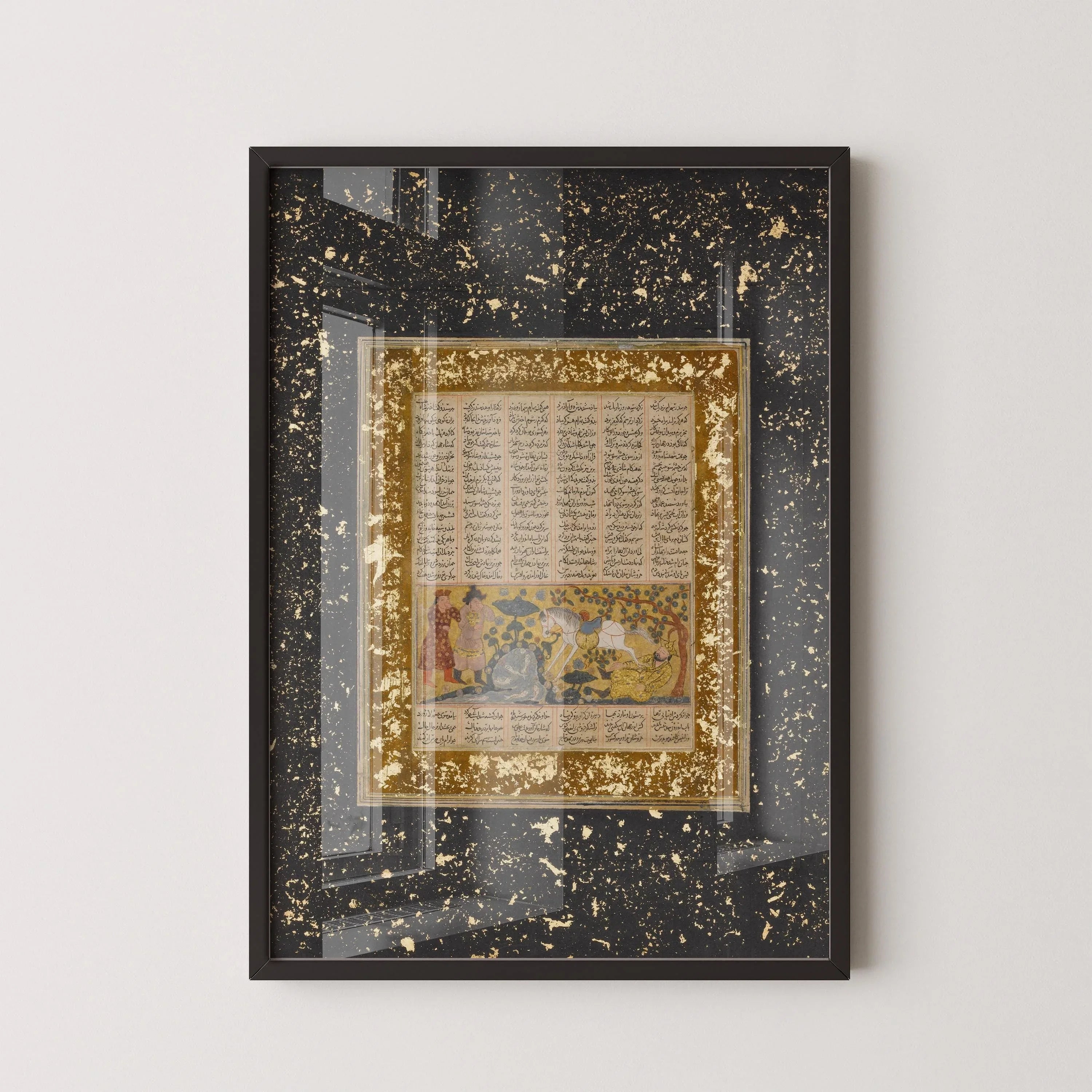 Yazdegird I Kicked to Death by the Water Horse – Persian Miniature Art from the Shahnameh | PRINT Framed & Unframed Available - 9ArtPrints