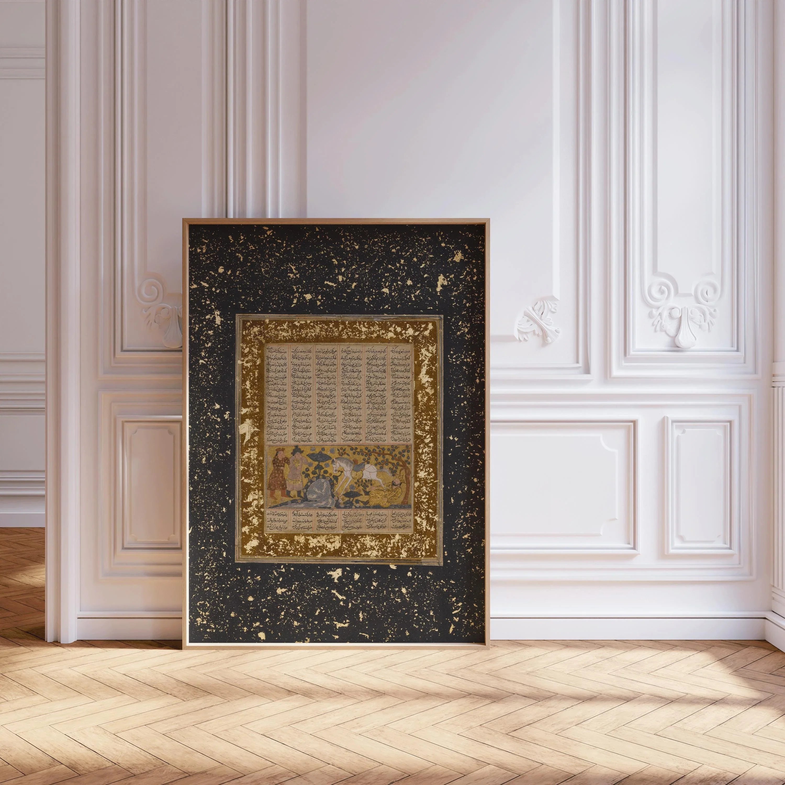 Yazdegird I Kicked to Death by the Water Horse – Persian Miniature Art from the Shahnameh | PRINT Framed & Unframed Available - 9ArtPrints