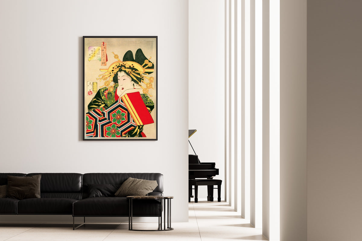 Yoshitoshi Geisha Giclee Print: Vintage Japanese Woodblock Art - 9ArtPrints