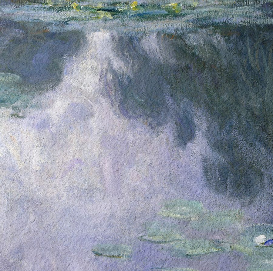 Close-up of the textured surface of Hahnemühle German Etching under the printed colour