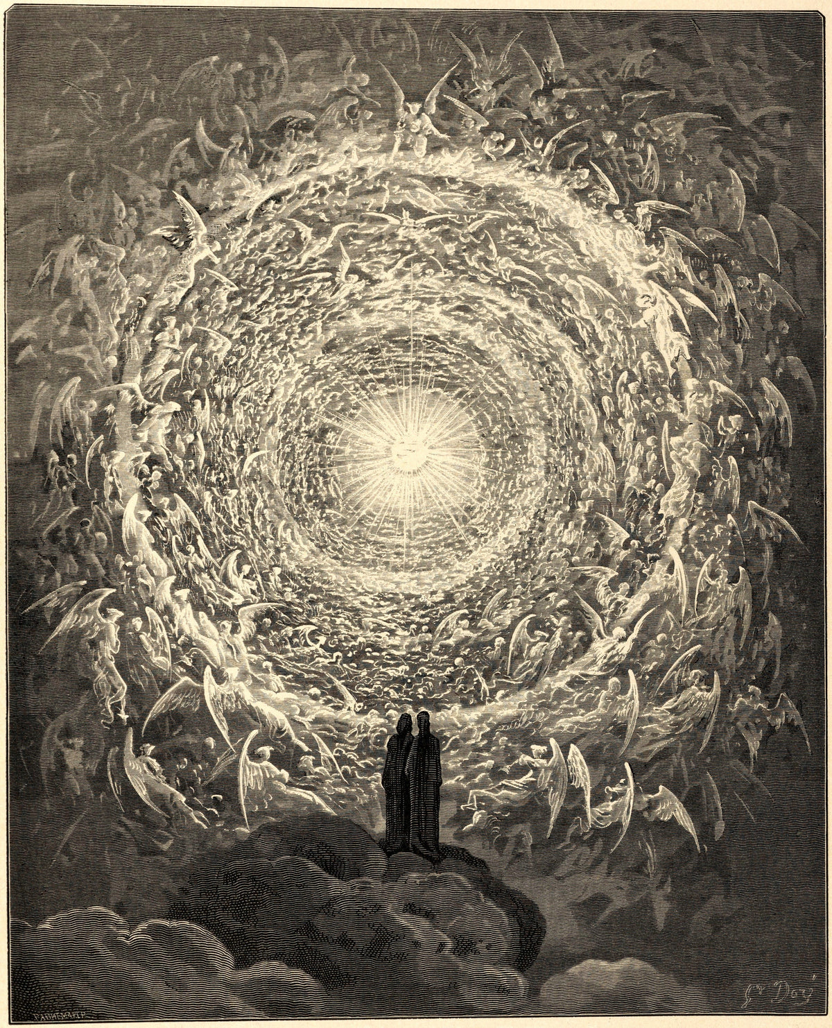 Gustave Doré, The Celestial Rose — Dante's Paradiso, wood engraving print