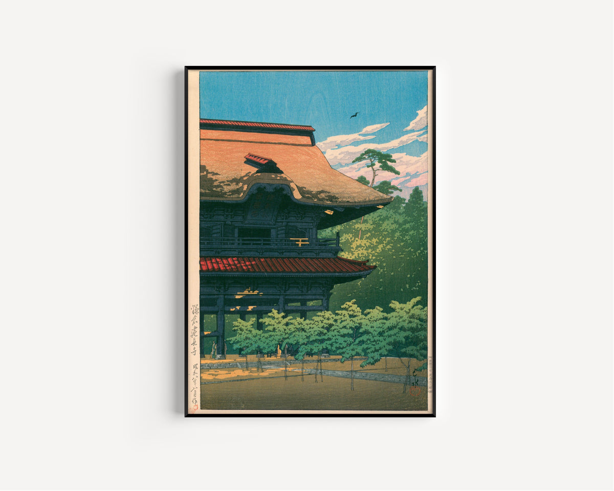 Kawase Hasui — Kenchoji Temple, Kamakura | Japanese Woodblock Print (Shin Hanga)