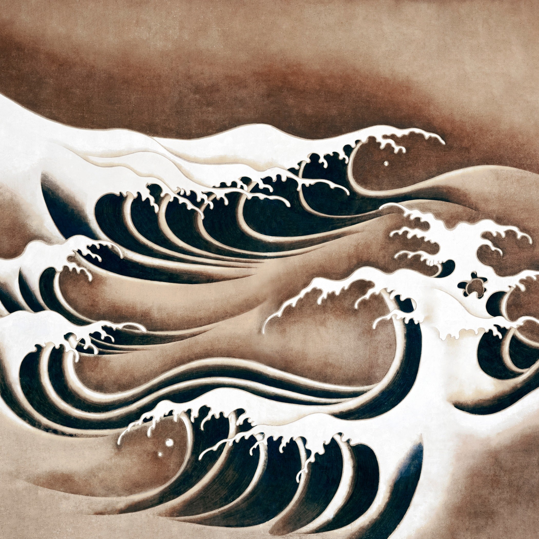Japanese Art — Swirling Waves | Ukiyo-e Print