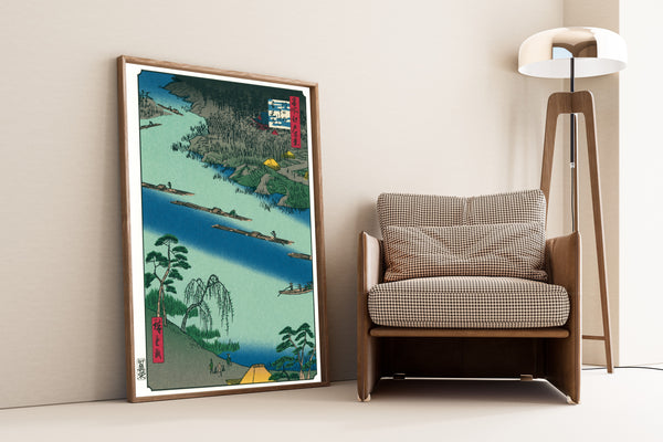Utagawa Hiroshige — 100 Views of Edo: Kawaguchi Ferry and Zenkōji | Japanese Woodblock Print (Ukiyo-e)
