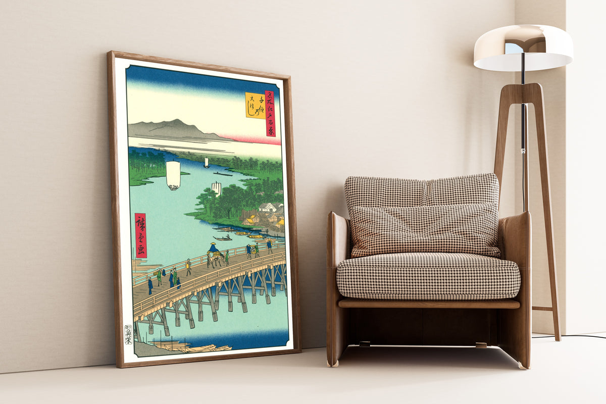 Utagawa Hiroshige — 100 Views of Edo: Senju Great Bridge | Japanese Woodblock Print (Ukiyo-e)