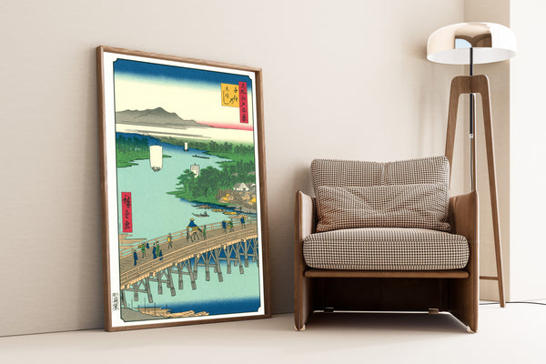Utagawa Hiroshige — 100 Views of Edo: Senju Great Bridge | Japanese Woodblock Print (Ukiyo-e)