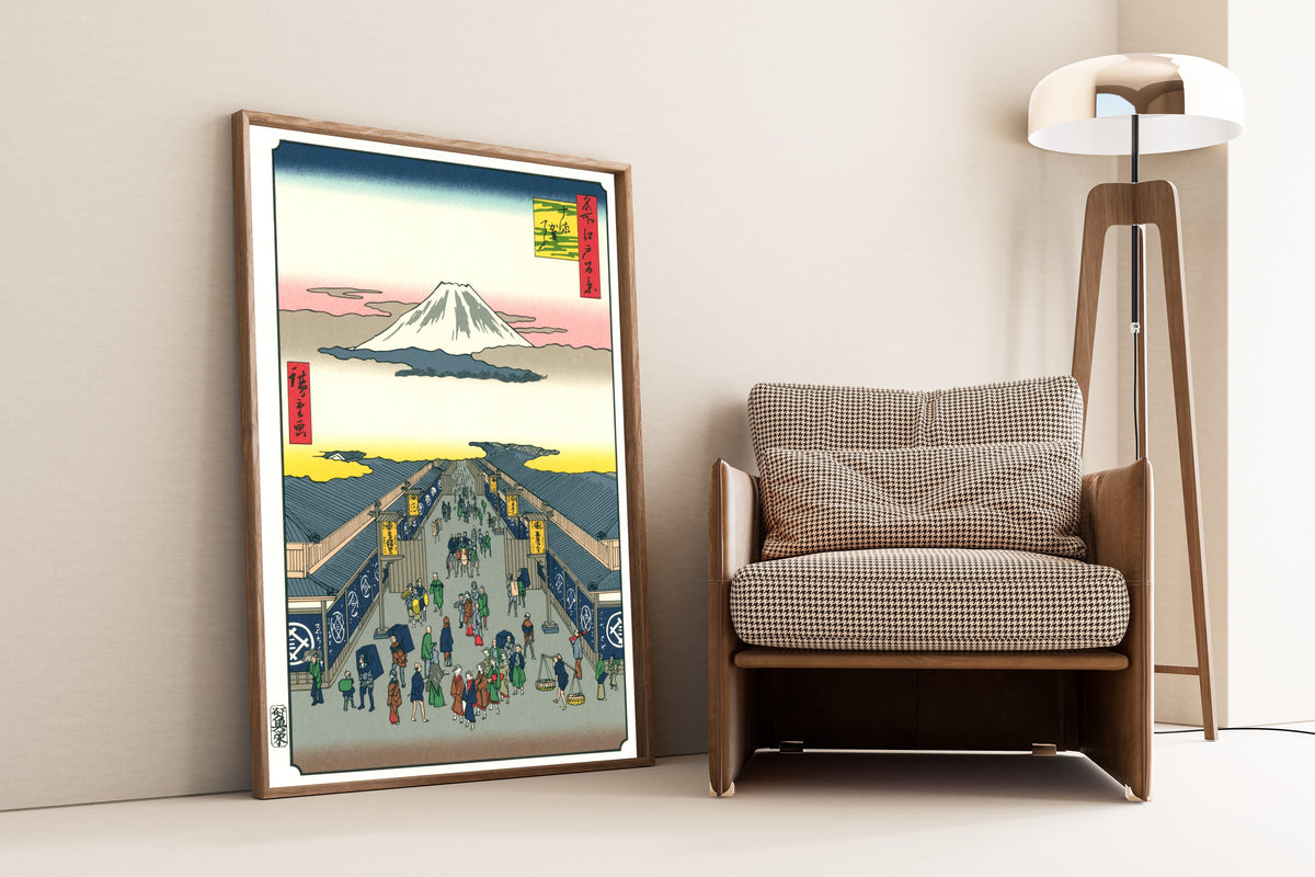 Utagawa Hiroshige — 100 Views of Edo: Suruga-chō | Japanese Woodblock Print (Ukiyo-e)