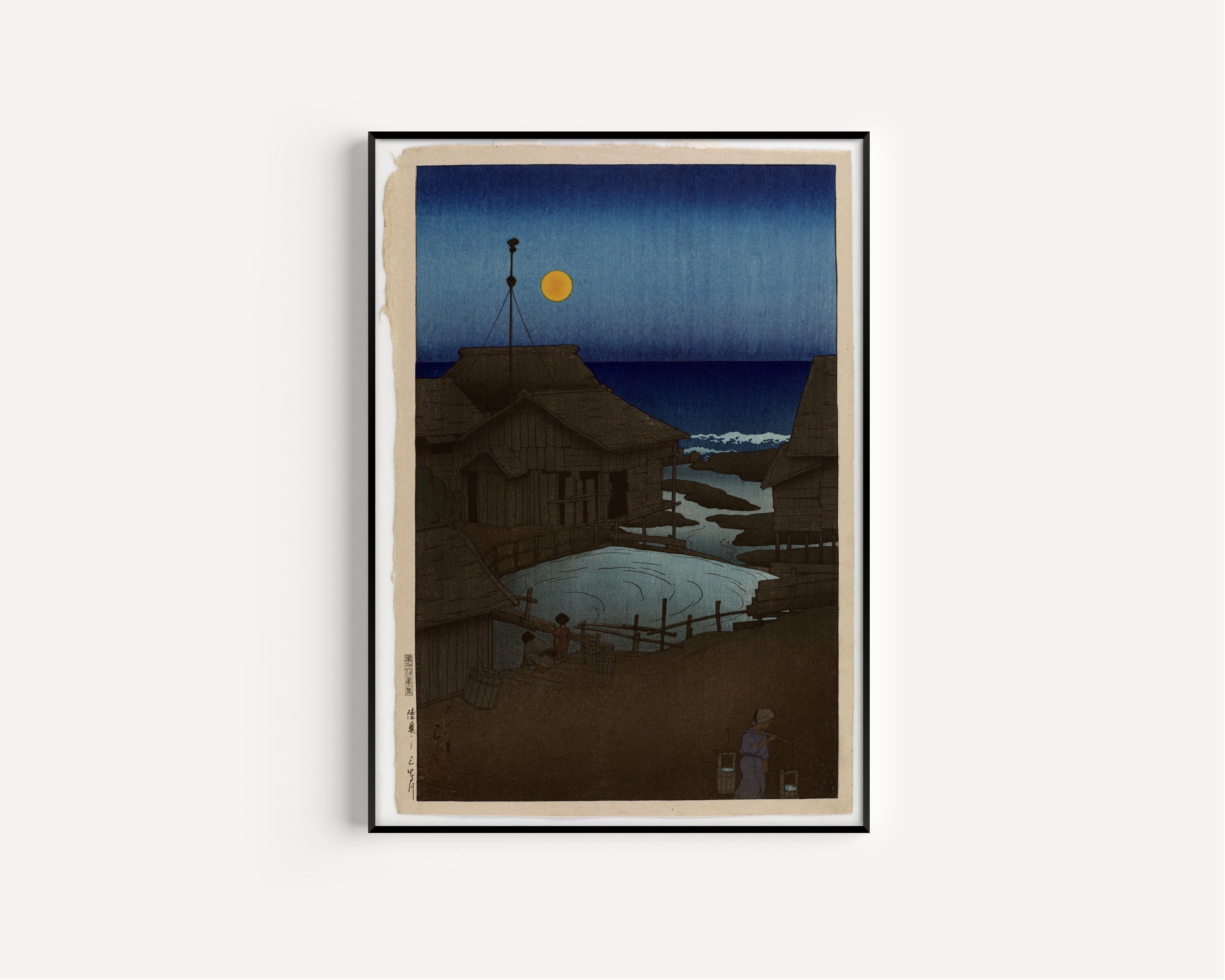 Kawase Hasui — Mishima River, Mutsu | Japanese Woodblock Print (Shin Hanga)