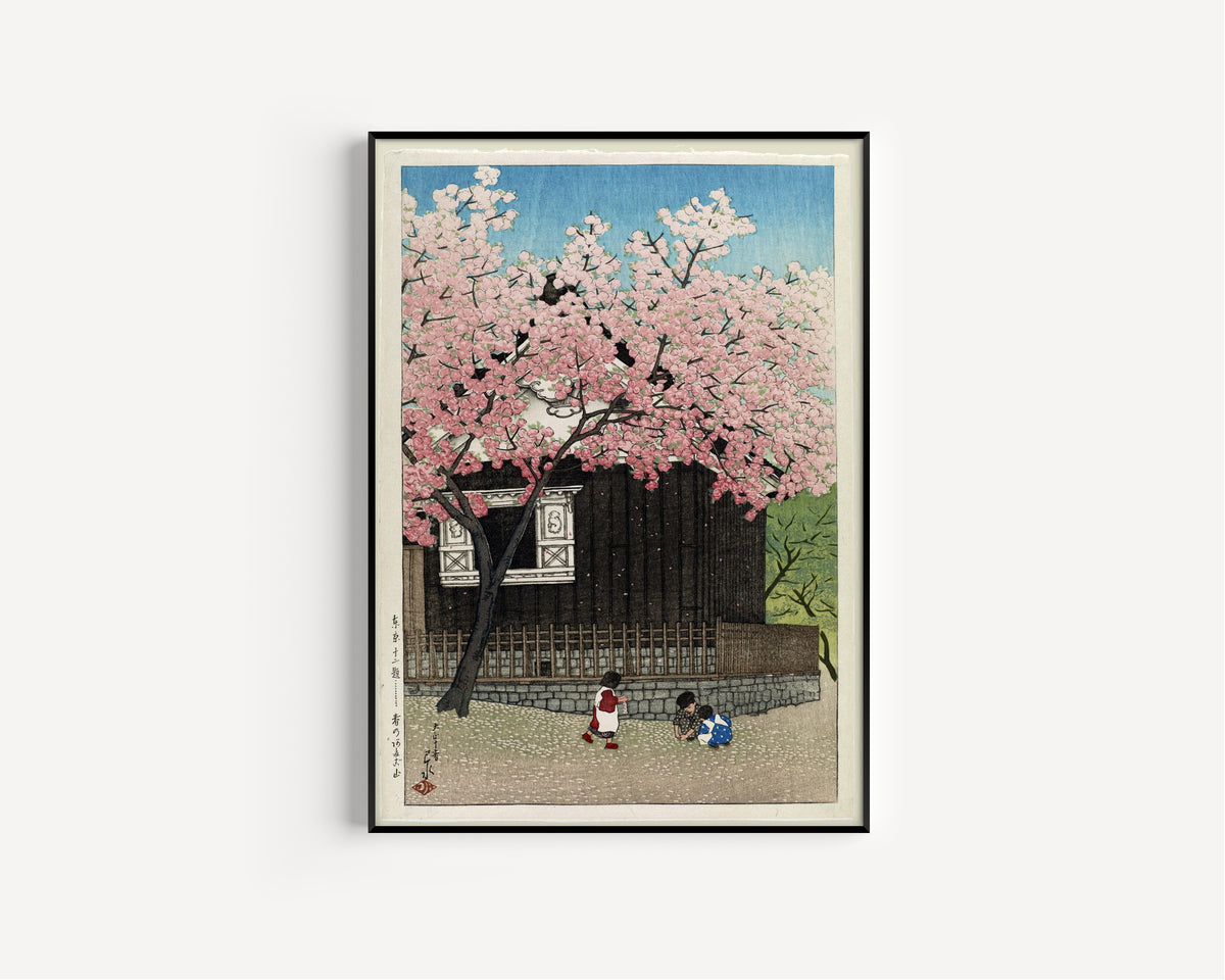 Kawase Hasui — Spring at Mount Atago | Japanese Woodblock Print (Shin Hanga)