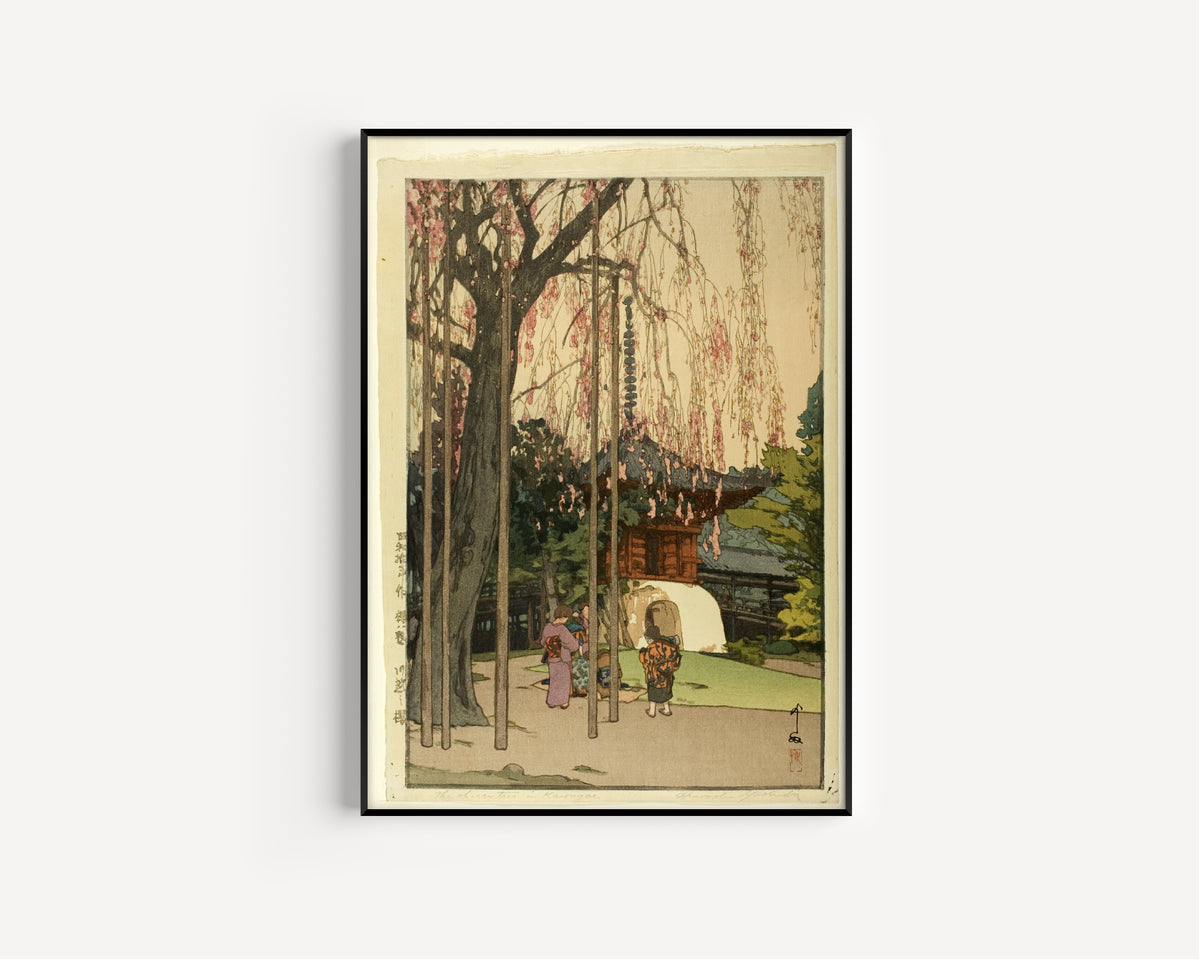 Hiroshi Yoshida — The Cherry Tree in Kawagoe | Japanese Woodblock Print (Shin Hanga)