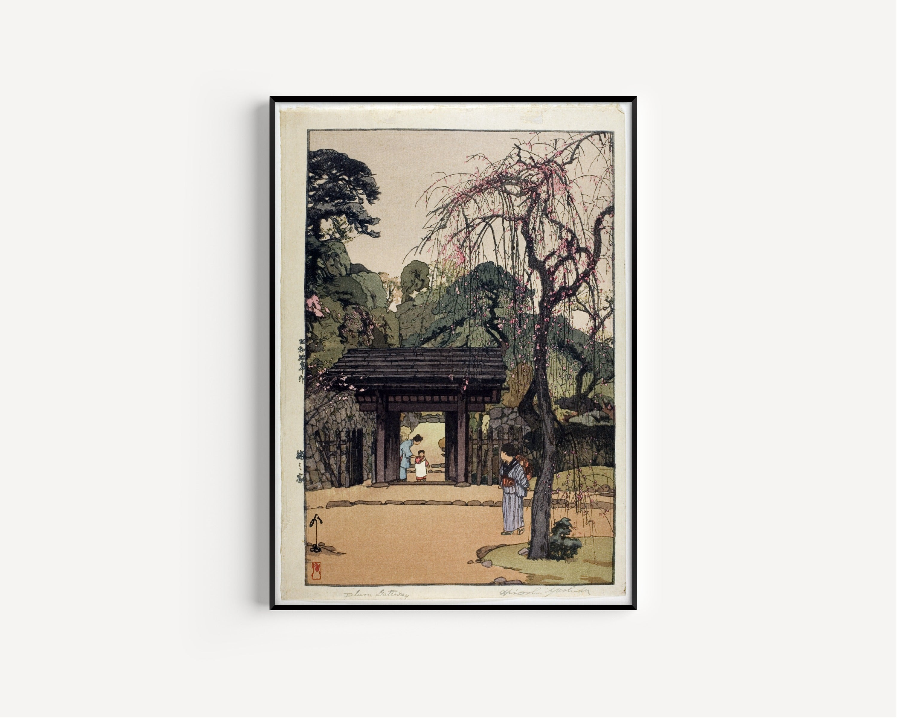 Hiroshi Yoshida — Plum Gateway | Japanese Woodblock Print (Shin Hanga)