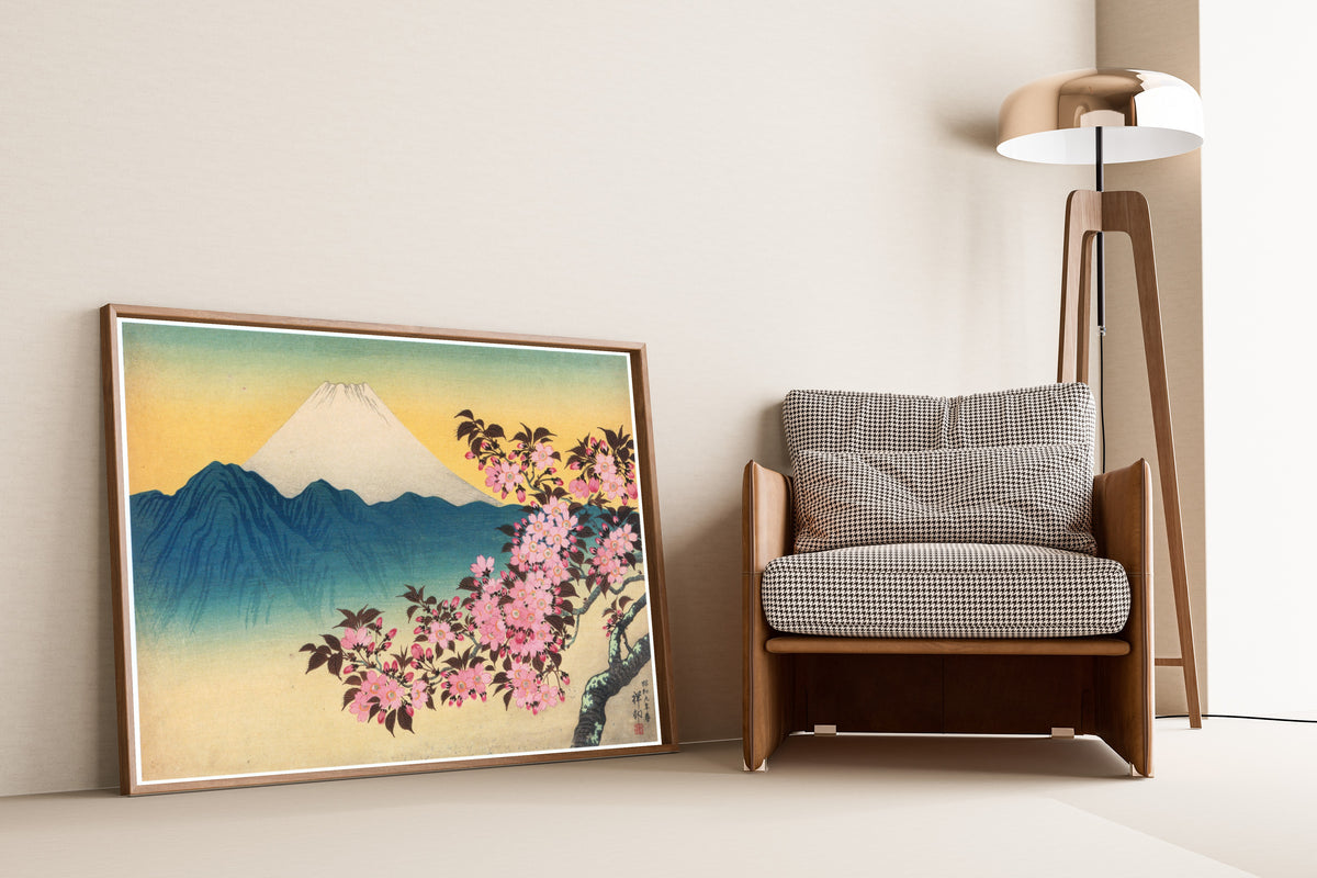 Ohara Koson — Cherry Blossoms and Mount Fuji | Japanese Woodblock Print (Shin Hanga)