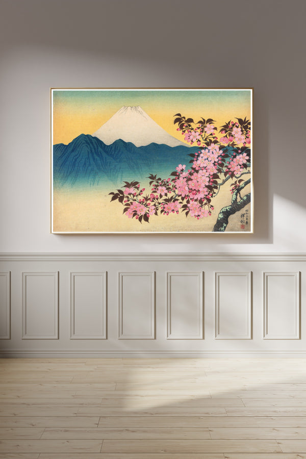Ohara Koson — Cherry Blossoms and Mount Fuji | Japanese Woodblock Print (Shin Hanga)