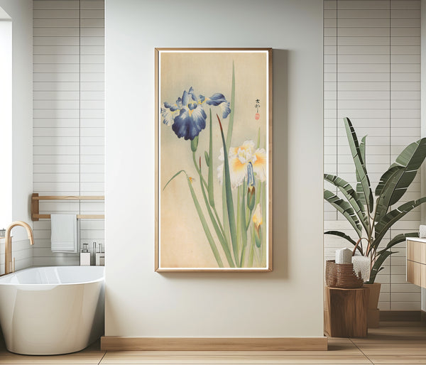 Ohara Koson — Iris and Bee | Japanese Bird & Flower Woodblock Print