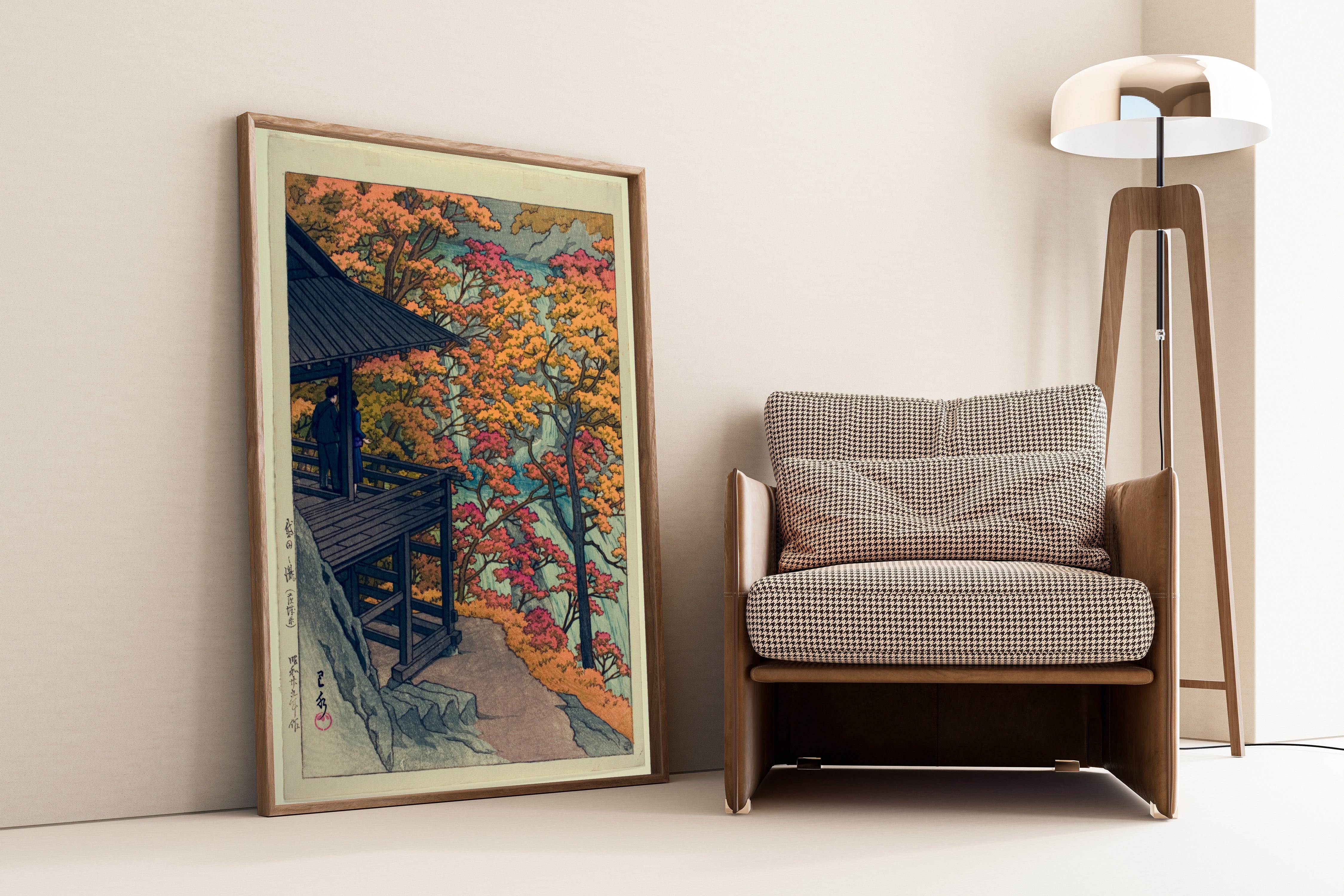 Kawase Hasui — Autumn at Fukuroda Falls | Japanese Woodblock Print (Shin Hanga)
