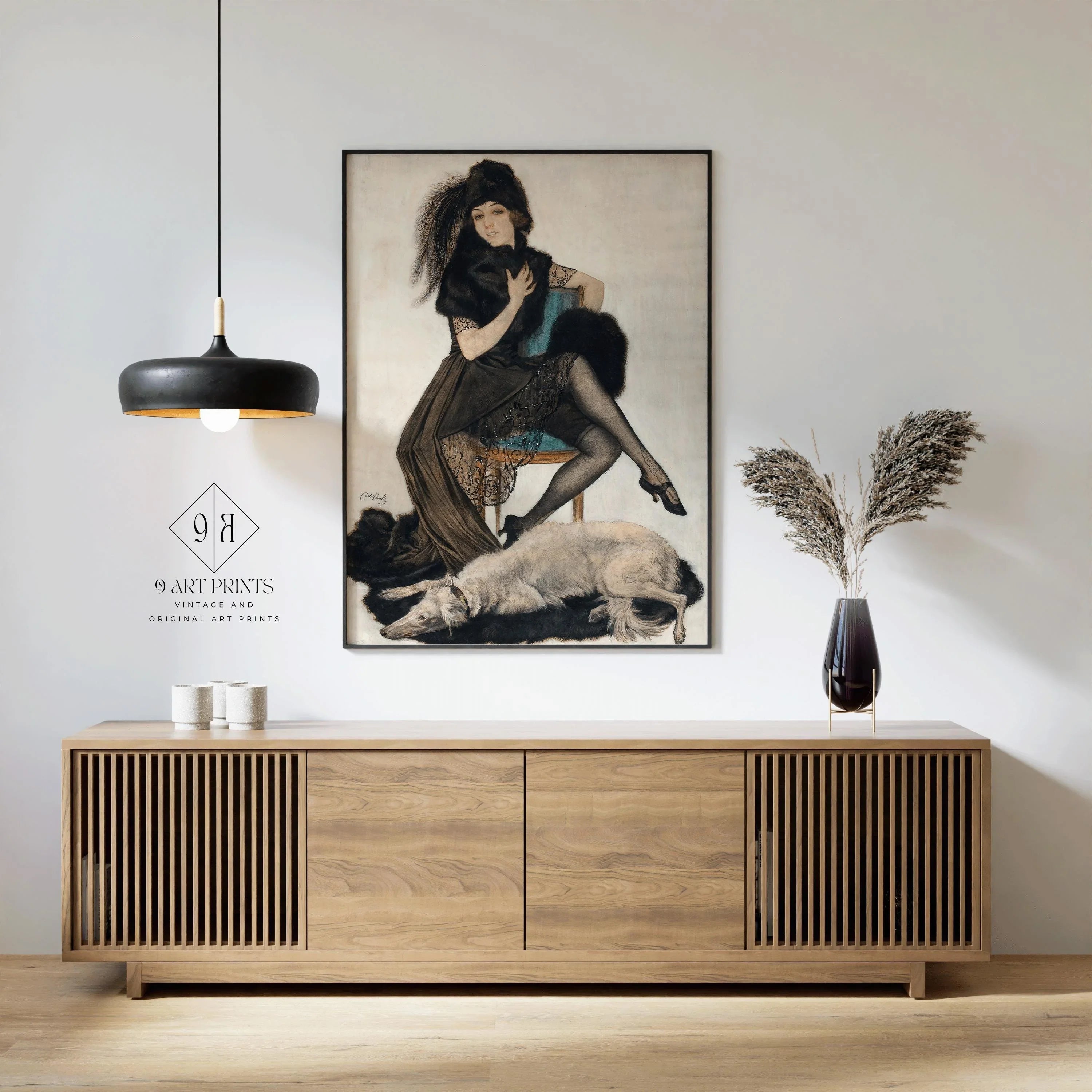 1920s Glamour Print: Carl Link, Fur and Lace Elegance - 9ArtPrints