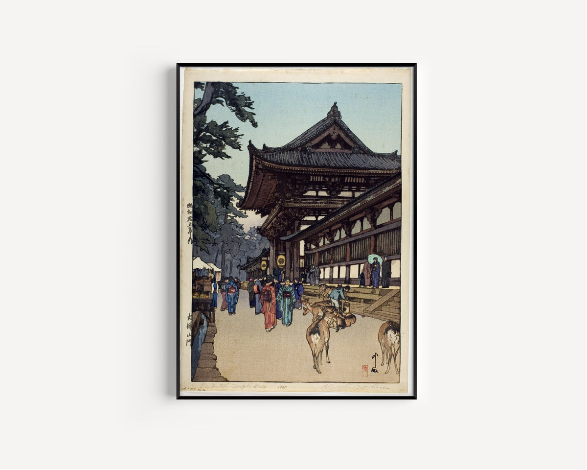 Hiroshi Yoshida — Daibutsu Temple Gate | Japanese Woodblock Print (Shin Hanga)