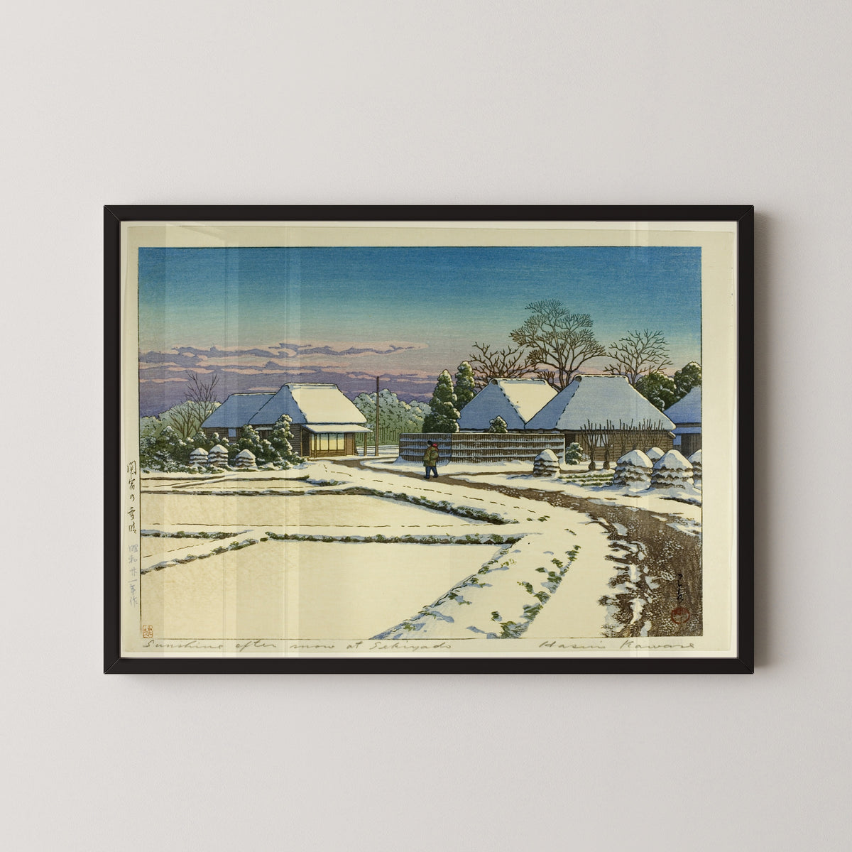 Kawase Hasui — Sunshine after Snow at Sekiyado | Japanese Woodblock Print (Shin Hanga)