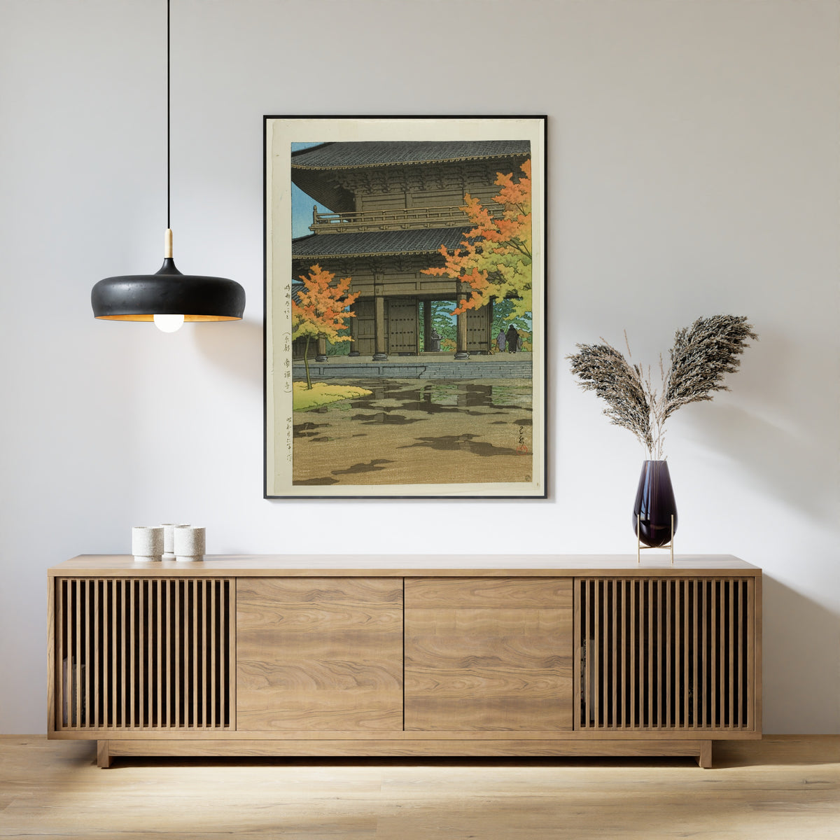 Kawase Hasui — Late Autumn Rain, Nanzen Temple, Kyoto | Japanese Woodblock Print (Shin Hanga)