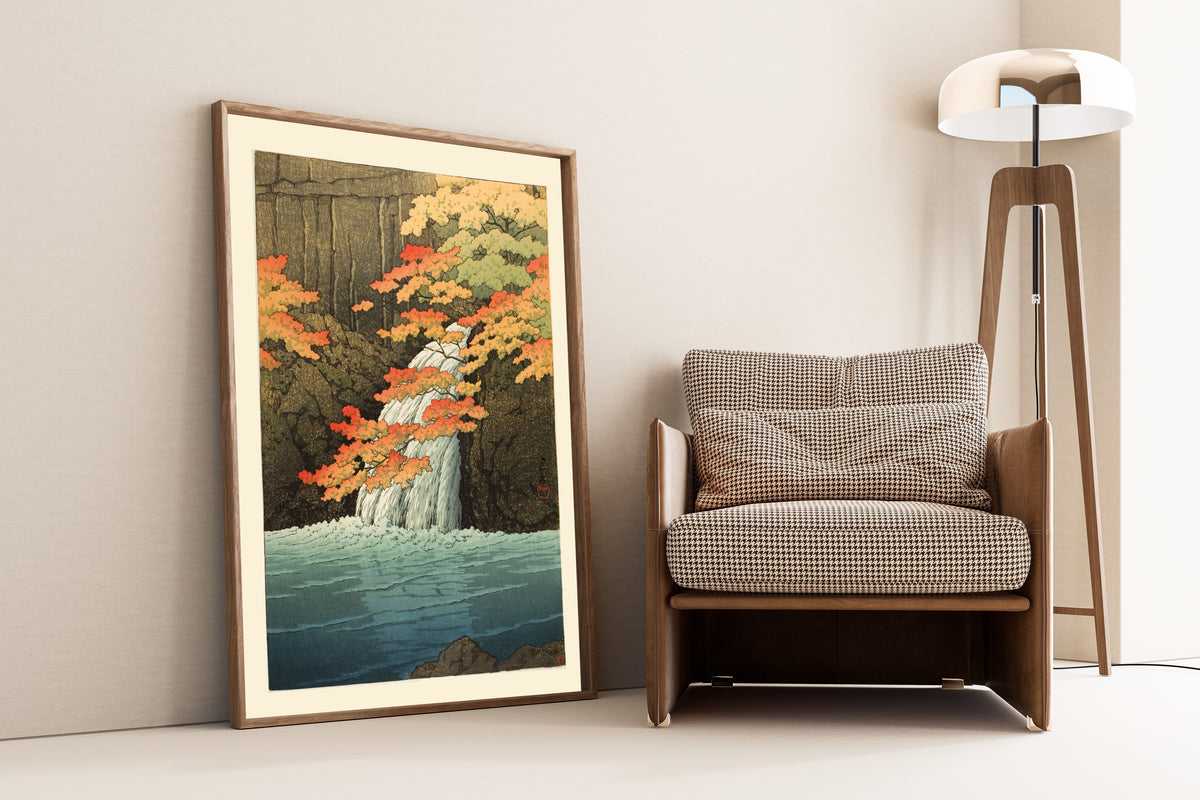 Kawase Hasui — Senju Waterfall, Akame | Japanese Woodblock Print (Shin Hanga)