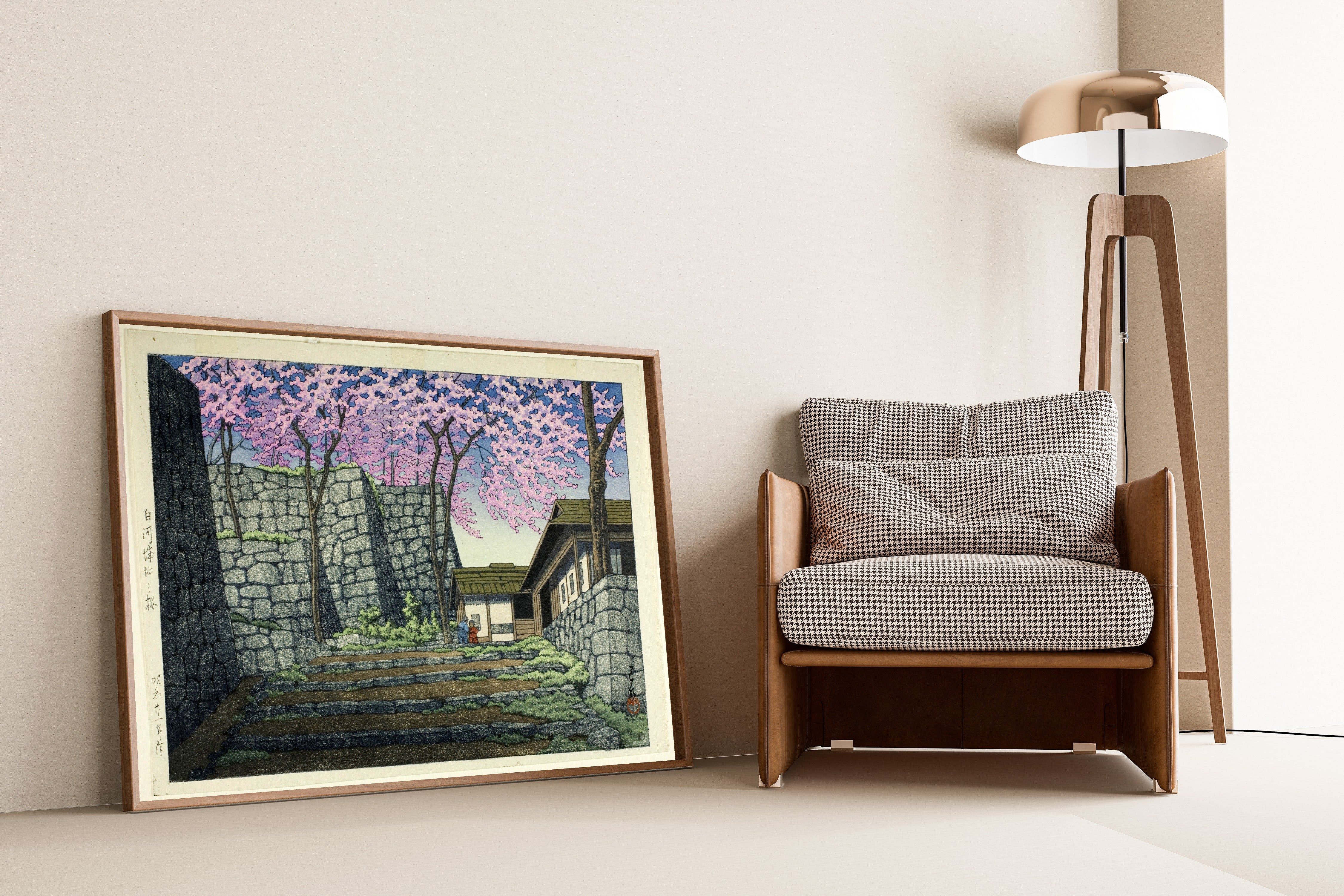 Kawase Hasui — Cherry Blossoms at the Shirakawa Castle Ruins | Japanese Woodblock Print (Shin Hanga)