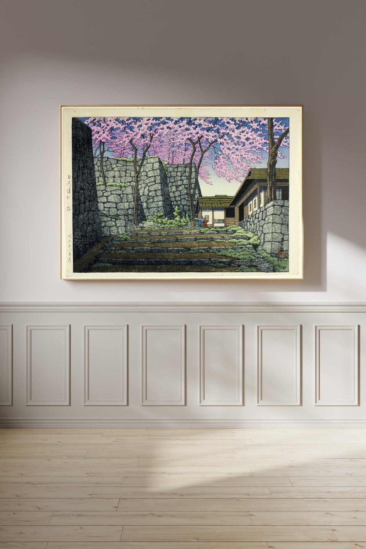 Kawase Hasui — Cherry Blossoms at the Shirakawa Castle Ruins | Japanese Woodblock Print (Shin Hanga)