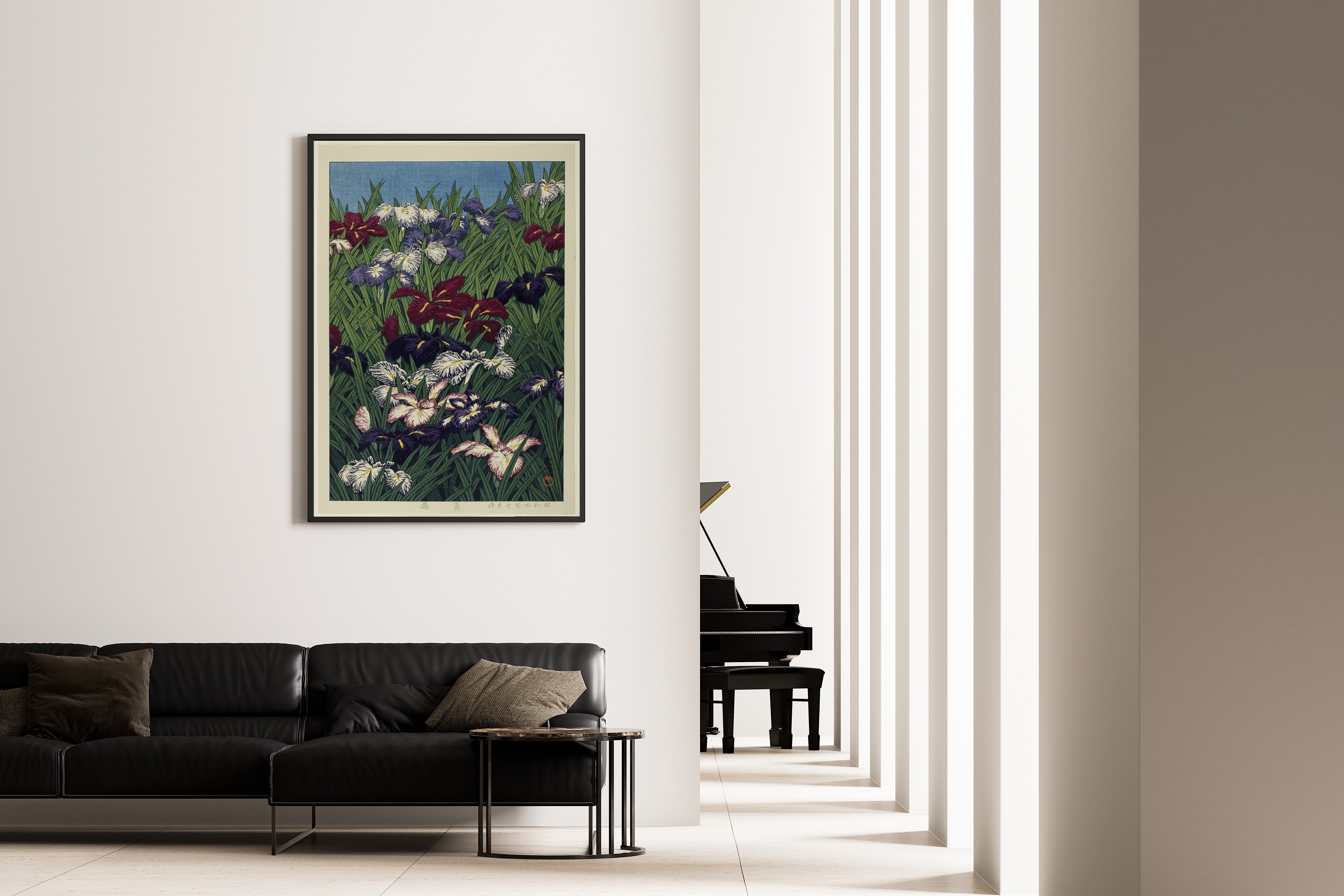 Kawase Hasui — Iris (Ayame) | Japanese Woodblock Print (Shin Hanga)
