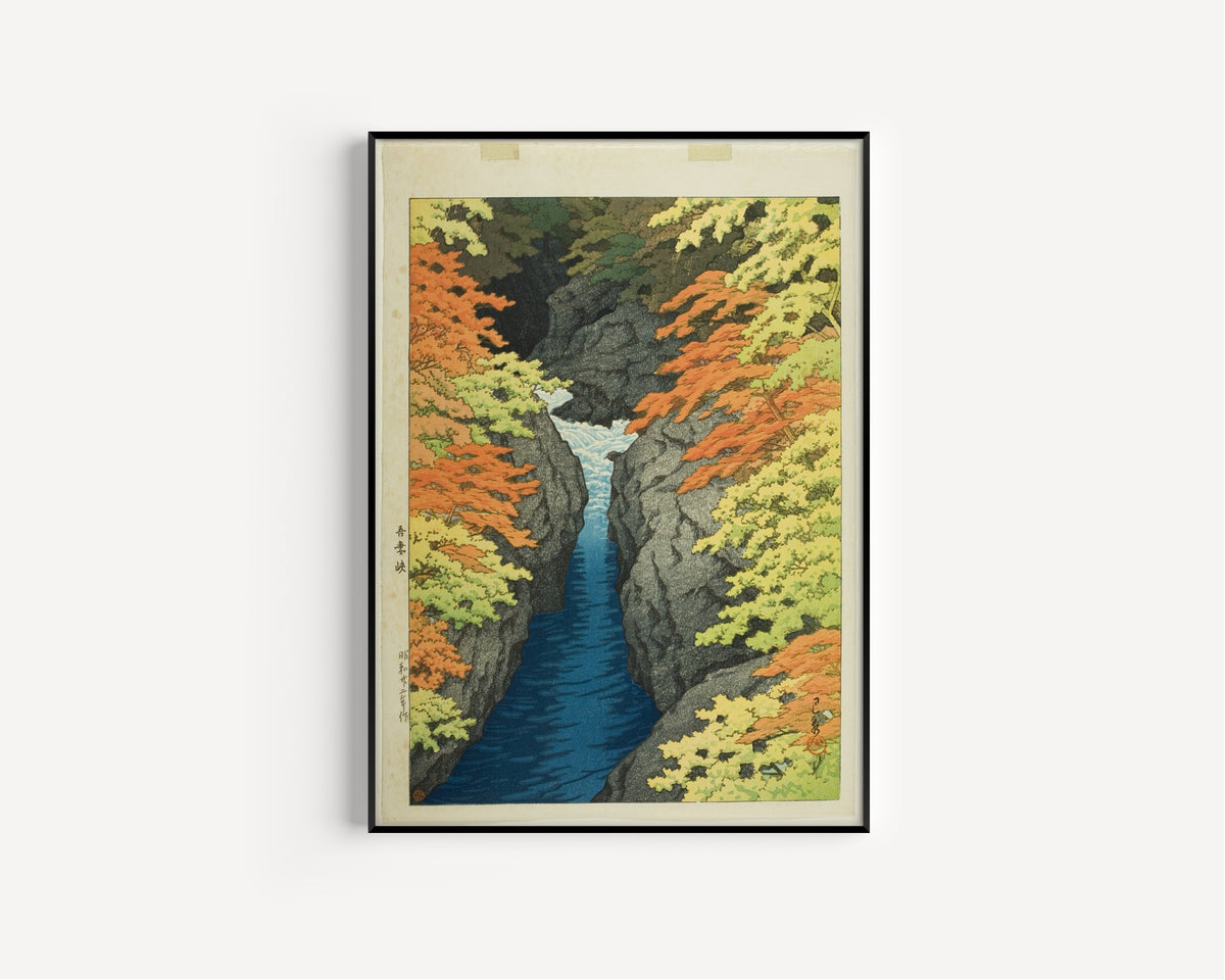 Kawase Hasui — Azuma Gorge | Japanese Woodblock Print (Shin Hanga)