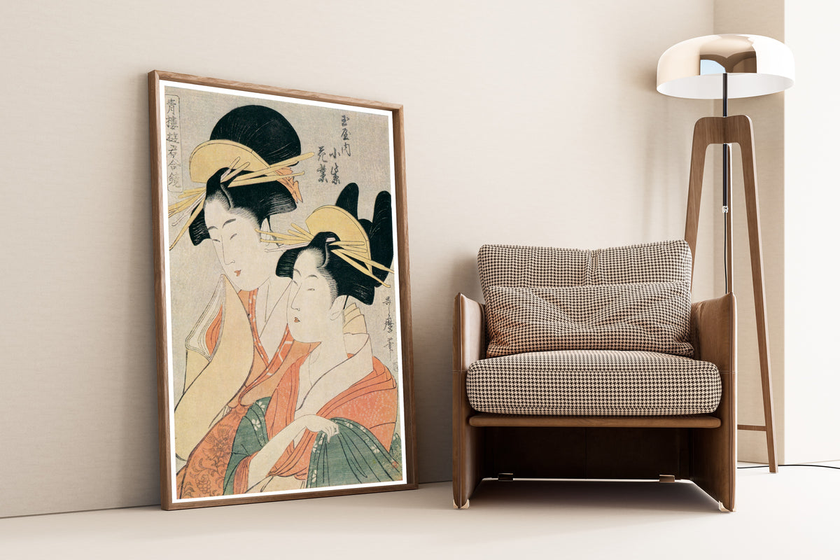 Kitagawa Utamaro — Komurasaki and Hanamurasaki of Tamaya | Japanese Woodblock Print (Ukiyo-e)