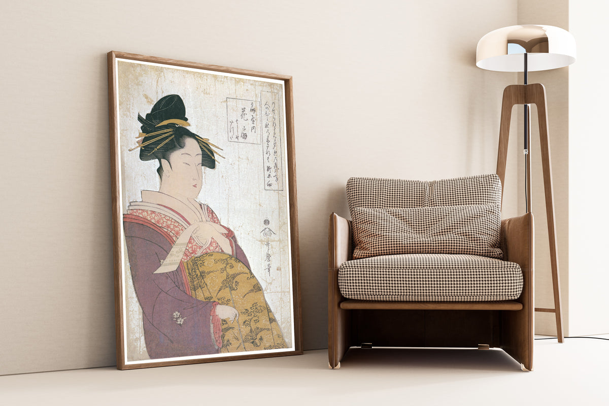Kitagawa Utamaro — Hanaōgi of Ōgiya with kamuro Yoshino and Tatsuta | Japanese Woodblock Print (Ukiyo-e)