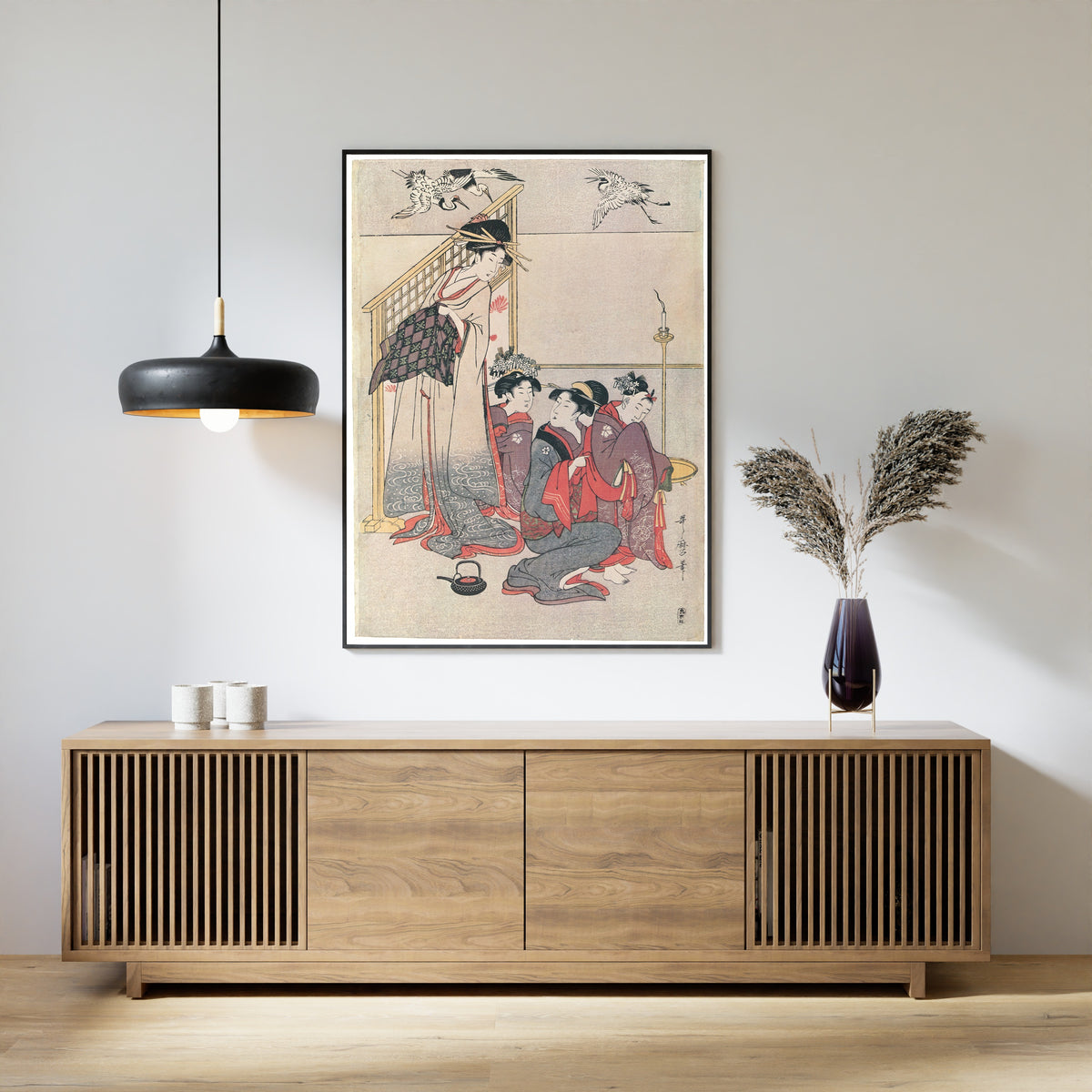 Kitagawa Utamaro — Niwaka Festival Performers at a Teahouse (Right Sheet) | Japanese Woodblock Print (Ukiyo-e)