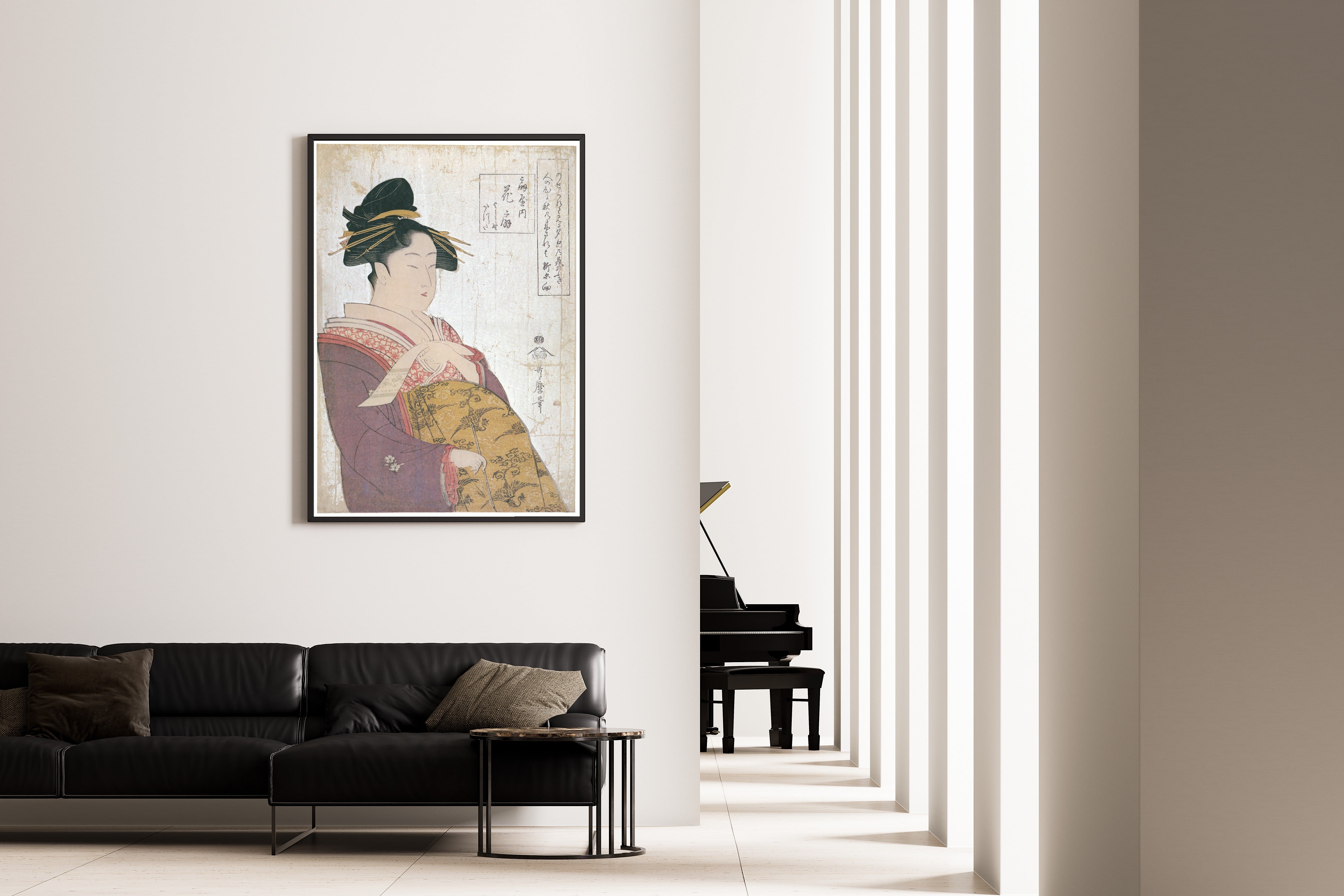 Kitagawa Utamaro — Hanaōgi of Ōgiya with kamuro Yoshino and Tatsuta | Japanese Woodblock Print (Ukiyo-e)